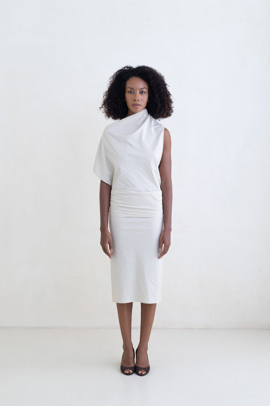 Belle Anna Reverie Midi Dress // Beige