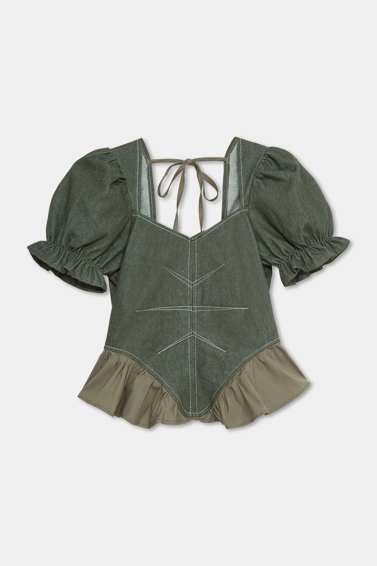 Laagam Regina Puff Sleeve Blouse // Khaki