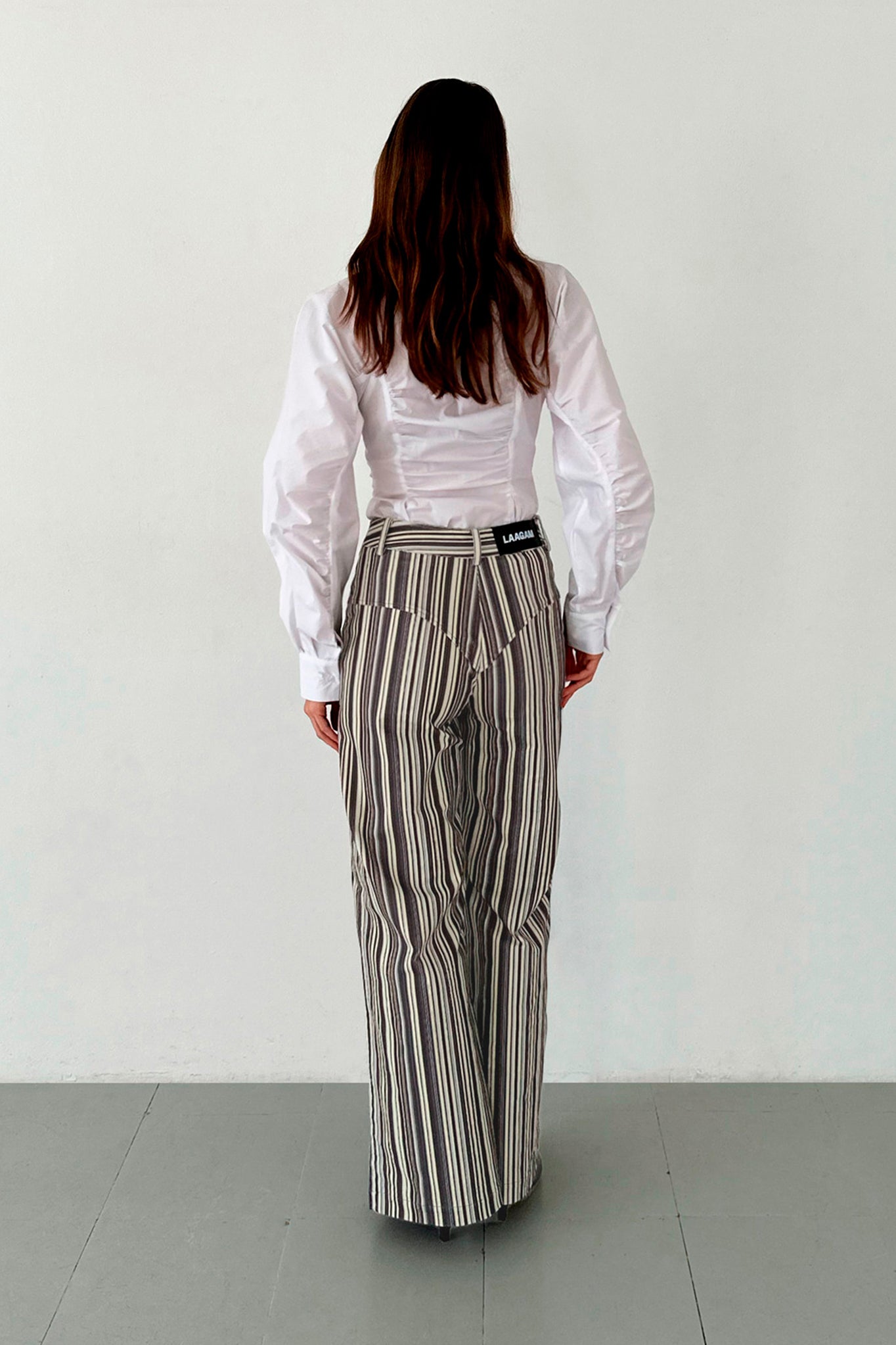 Laagam Holly Corduroy Pants // Grey Striped