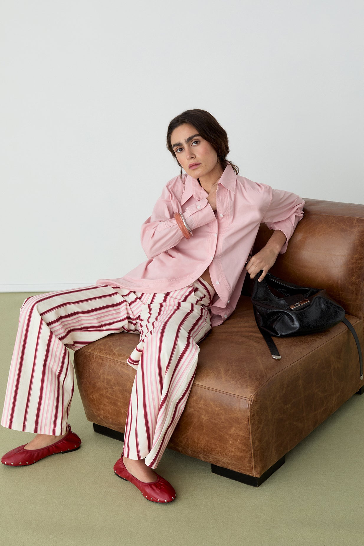 Laagam Leroy Twill Pants // Pink Striped