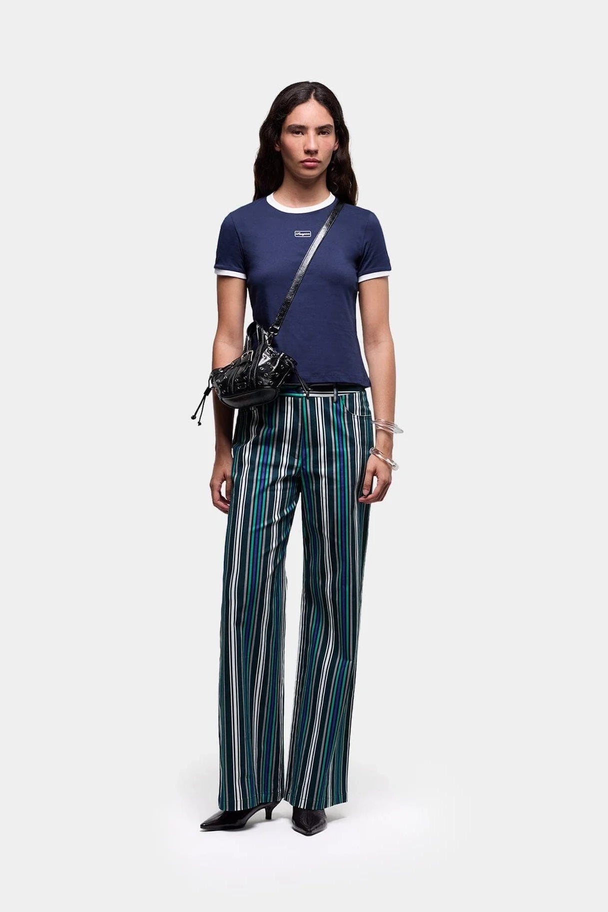 Laagam Leroy Twill Pants // Teal Striped