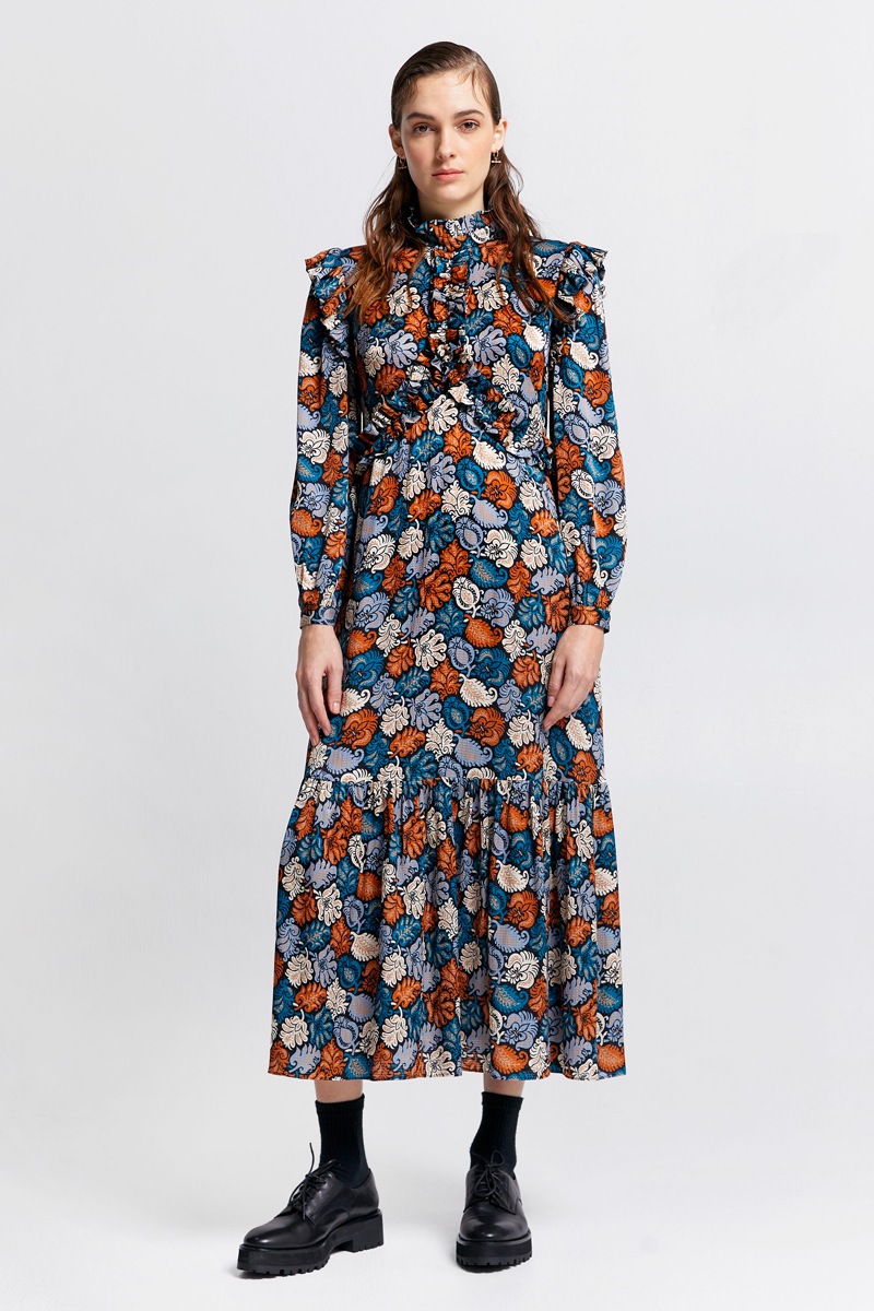 Karen Walker Buckingham Dress Tapestry Floral Jewel