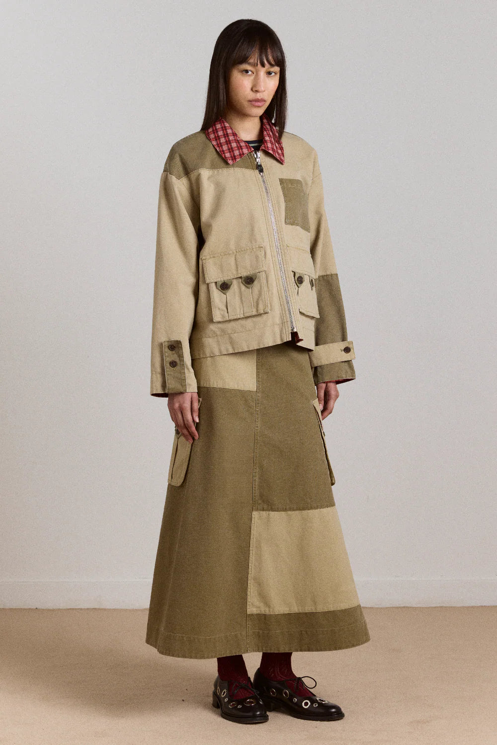 Damson Madder Marcelle Barn Midi Skirt // Olive