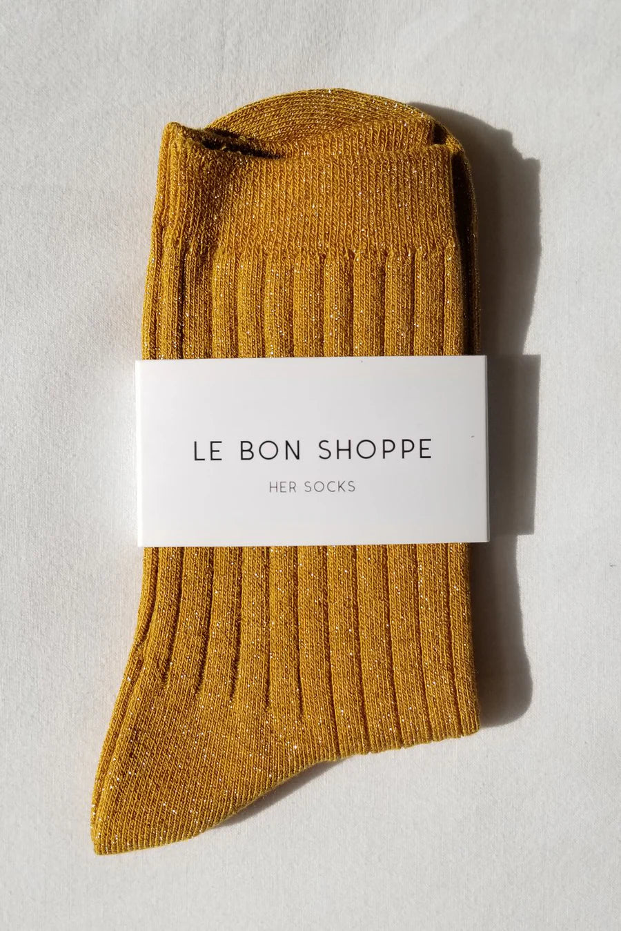 Le Bon Shoppe Her Socks Modal Lurex // Mustard Glitter