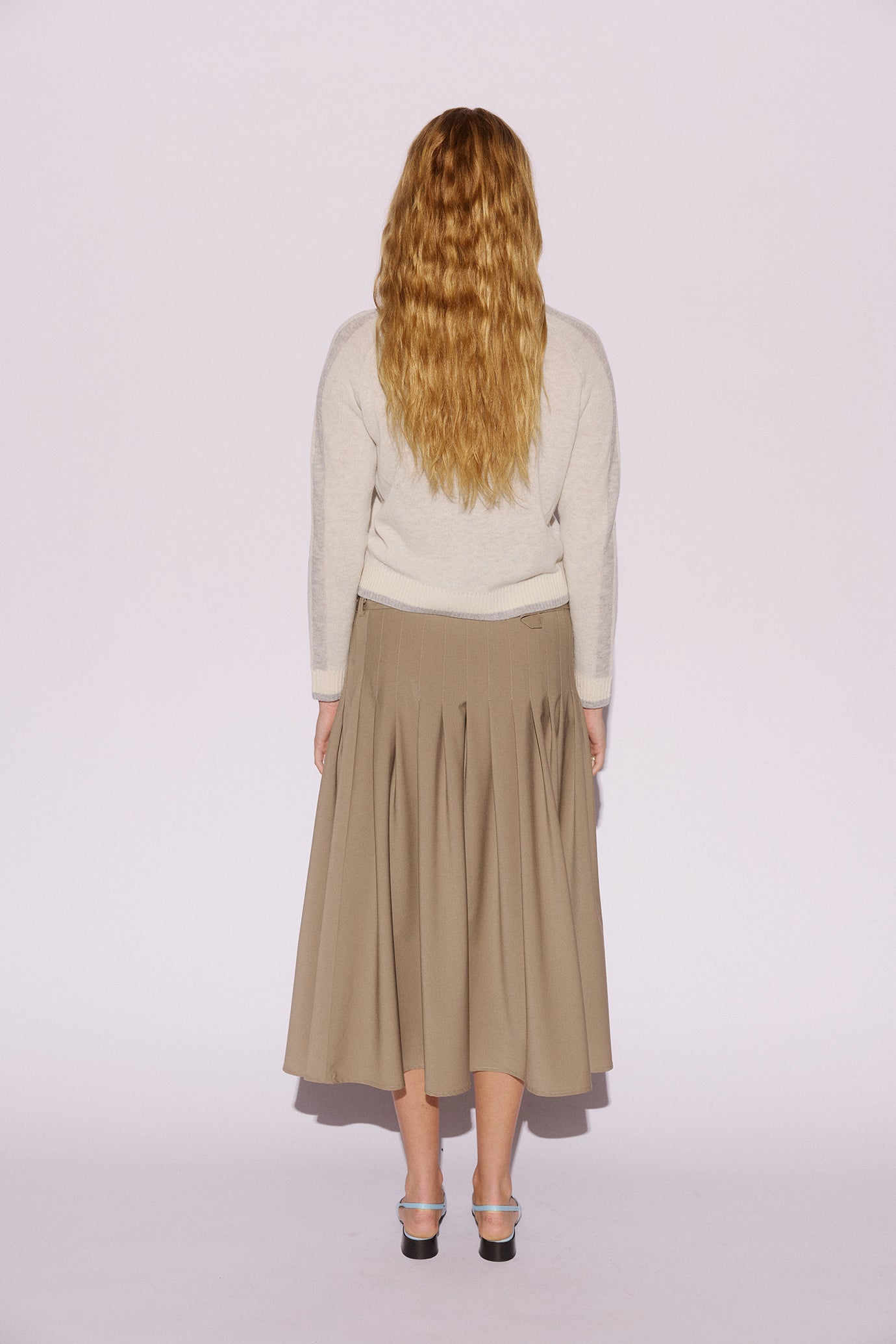 Muse Greta Pleat Skirt // Olive Taupe