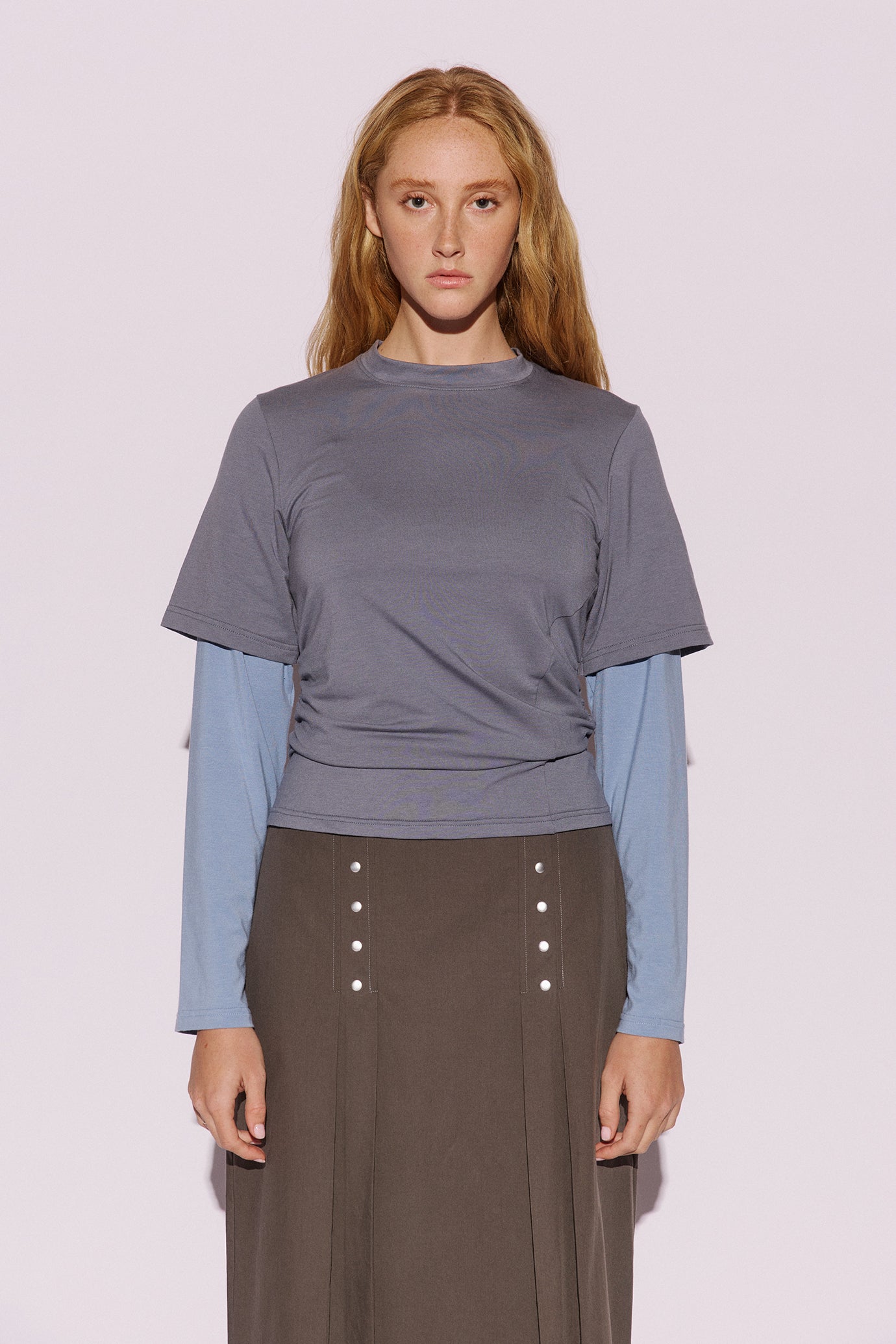 Muse Tavi Layered Tee // Steel