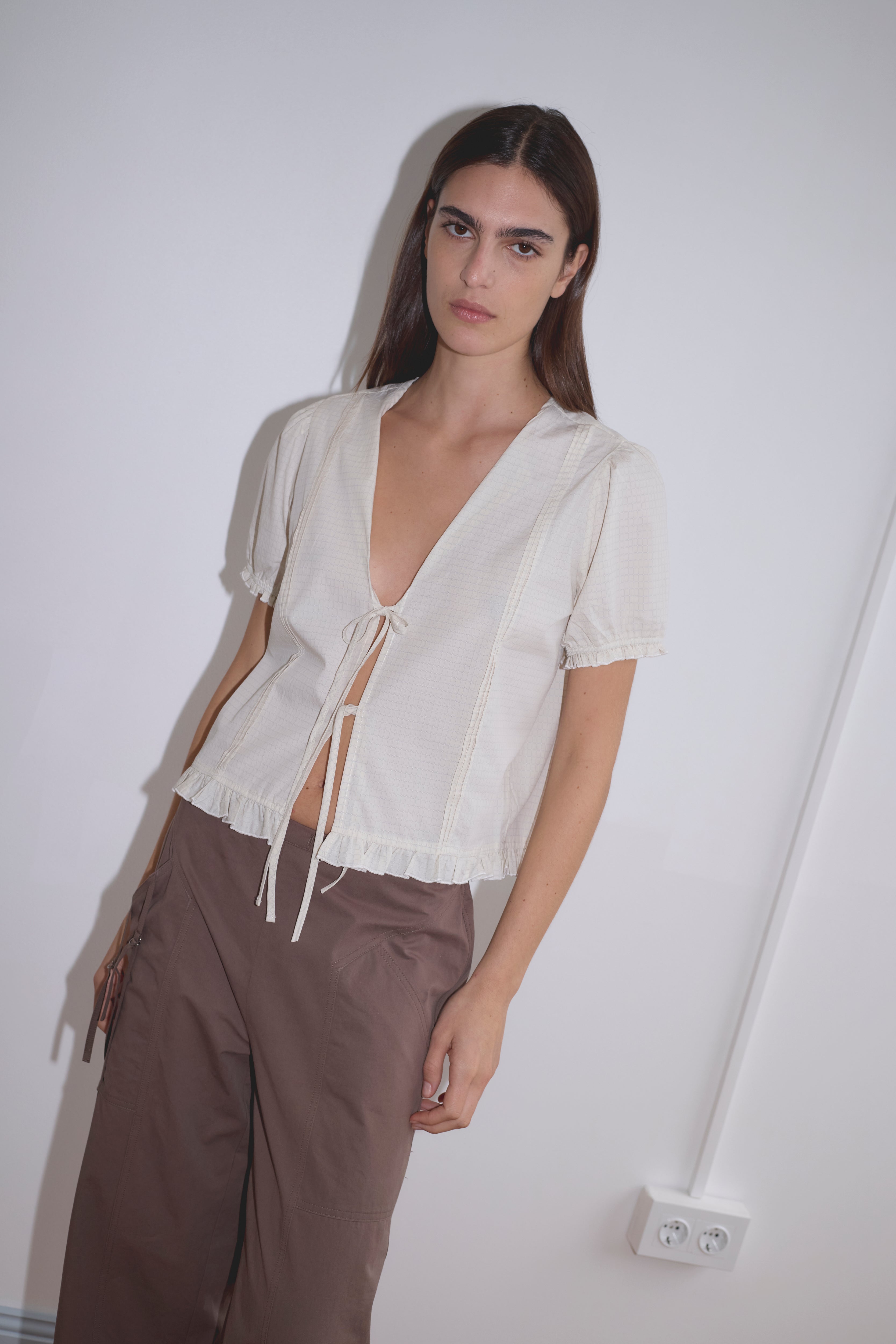 Deiji Studios Pintuck Top // Bone Check