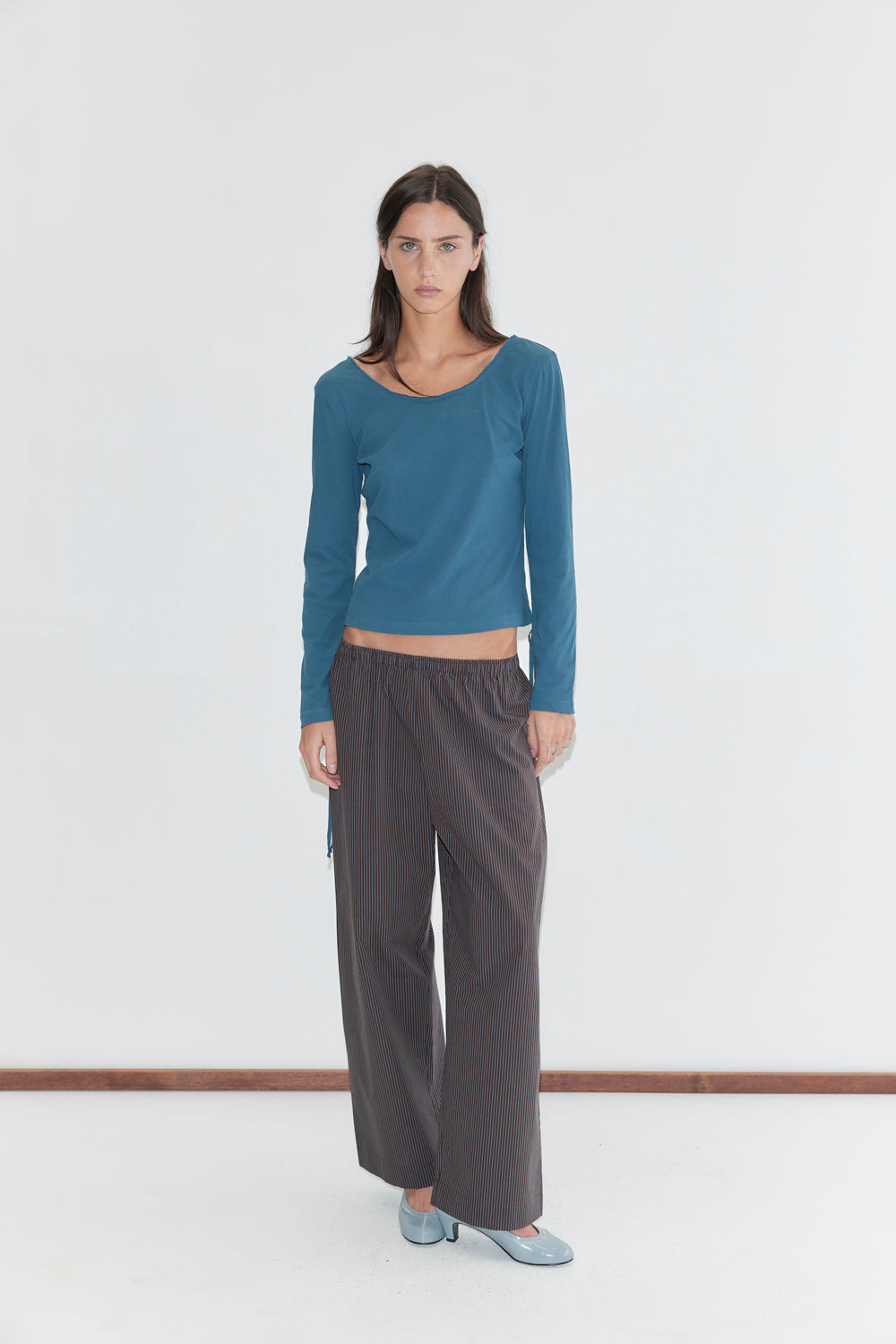 Deiji Studios Cuff Tie Top // Teal
