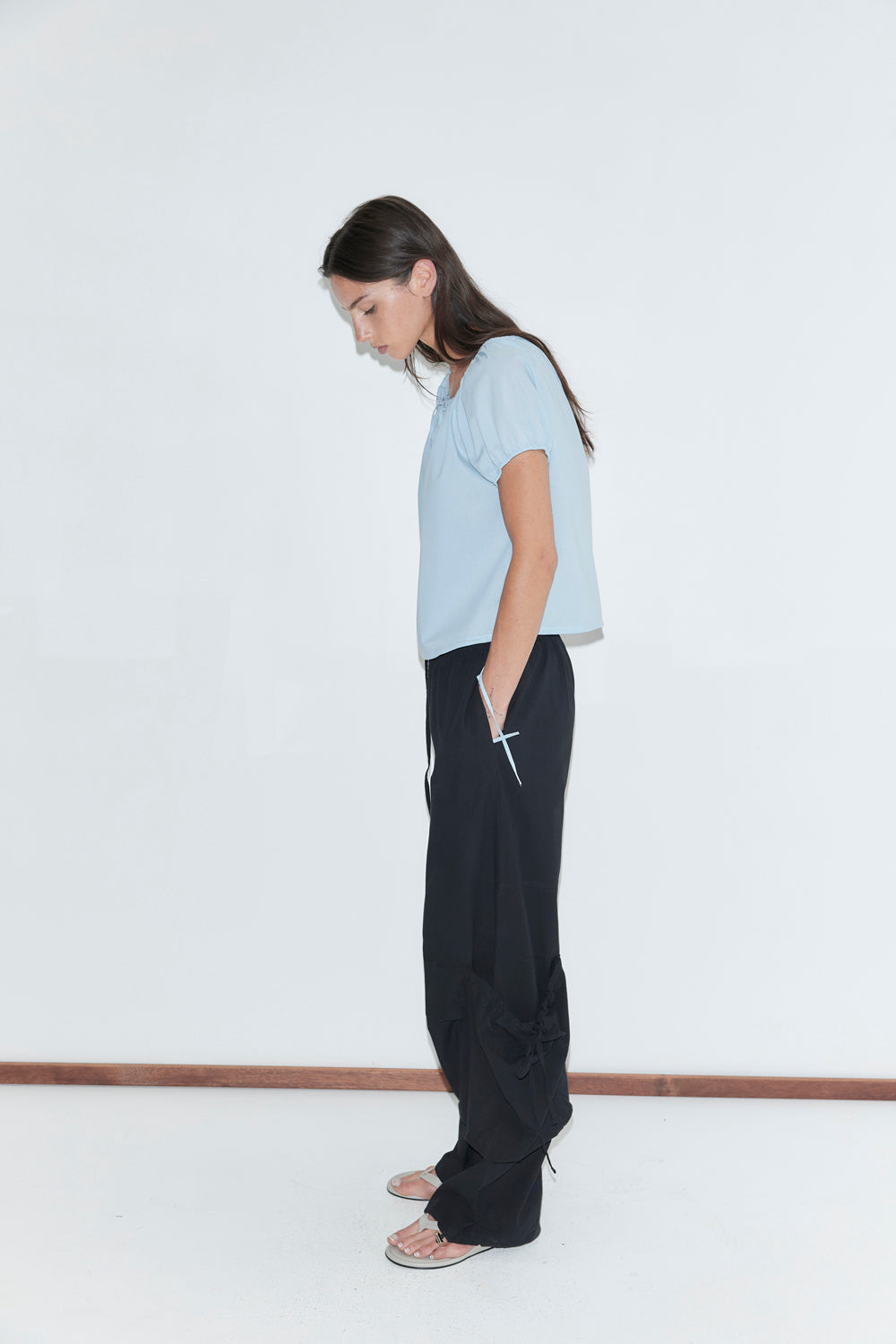 Deiji Studios Drawcord Pocket Pant // Black
