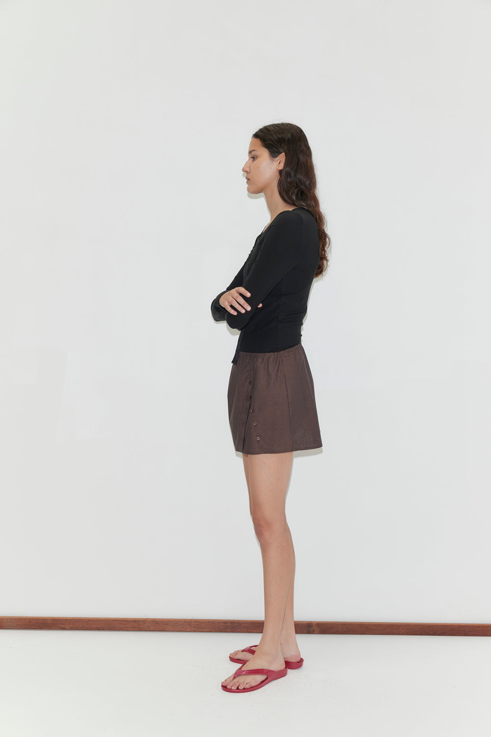 Deiji Studios Pleat Split Skirt // Toast