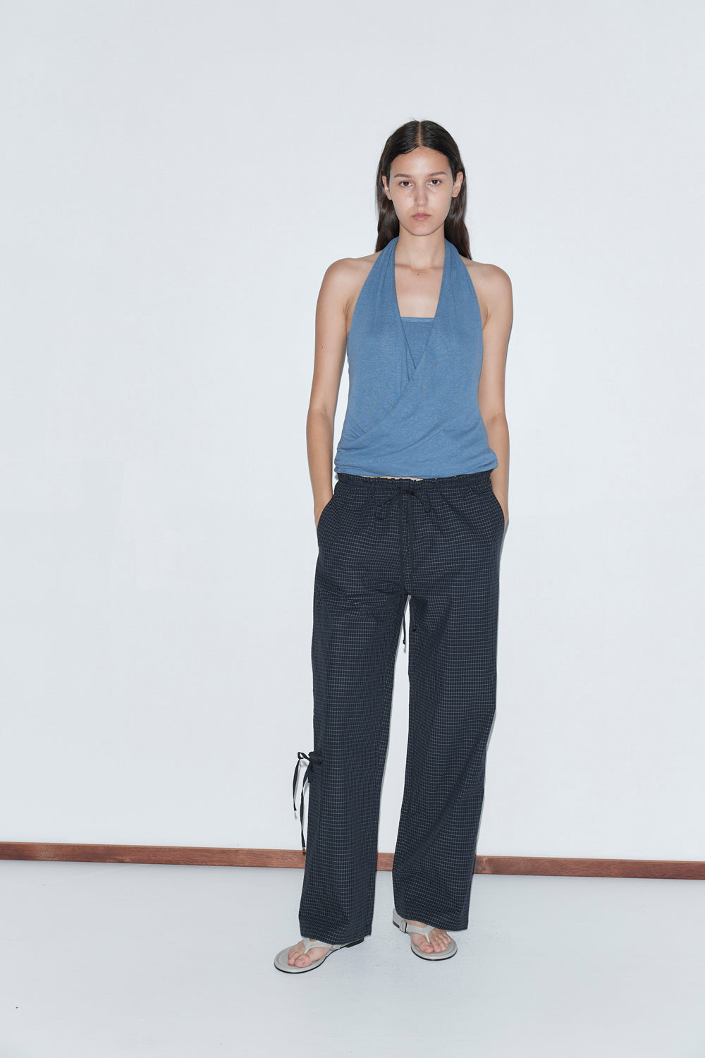 Deiji Studios Double Layer Jersey Halter // Blue