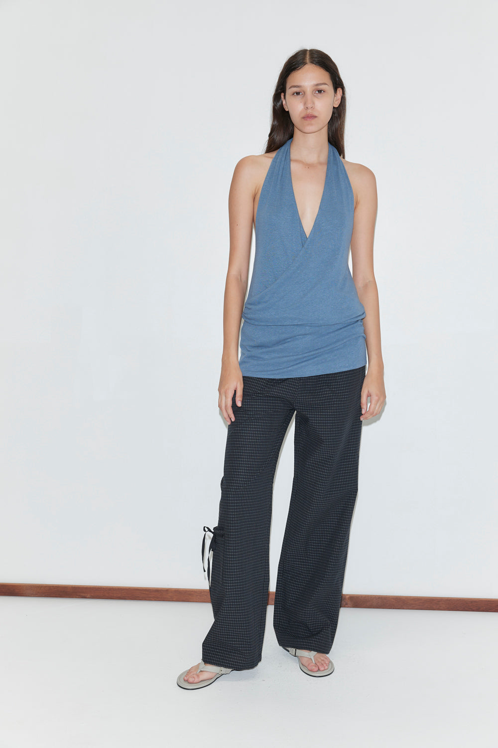 Deiji Studios Double Layer Jersey Halter // Blue