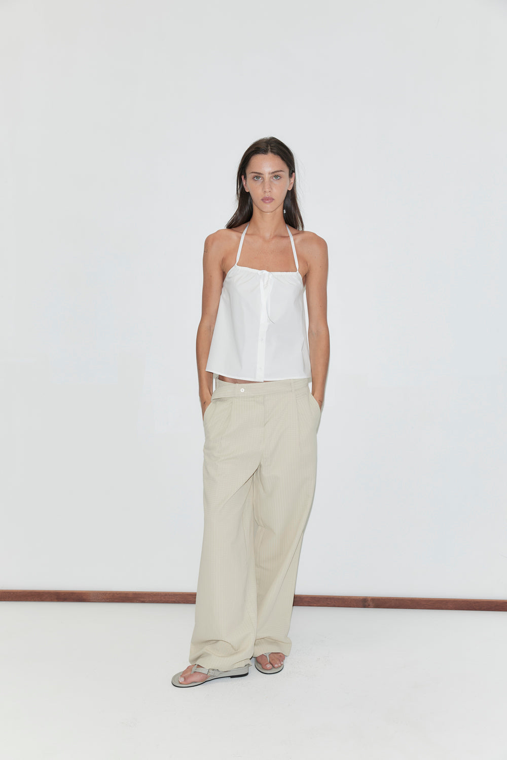 Deiji Studios Tab Belt Pant // Beige Square