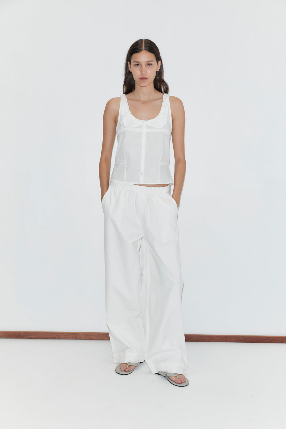 Deiji Studios Snap Tab Pant // White