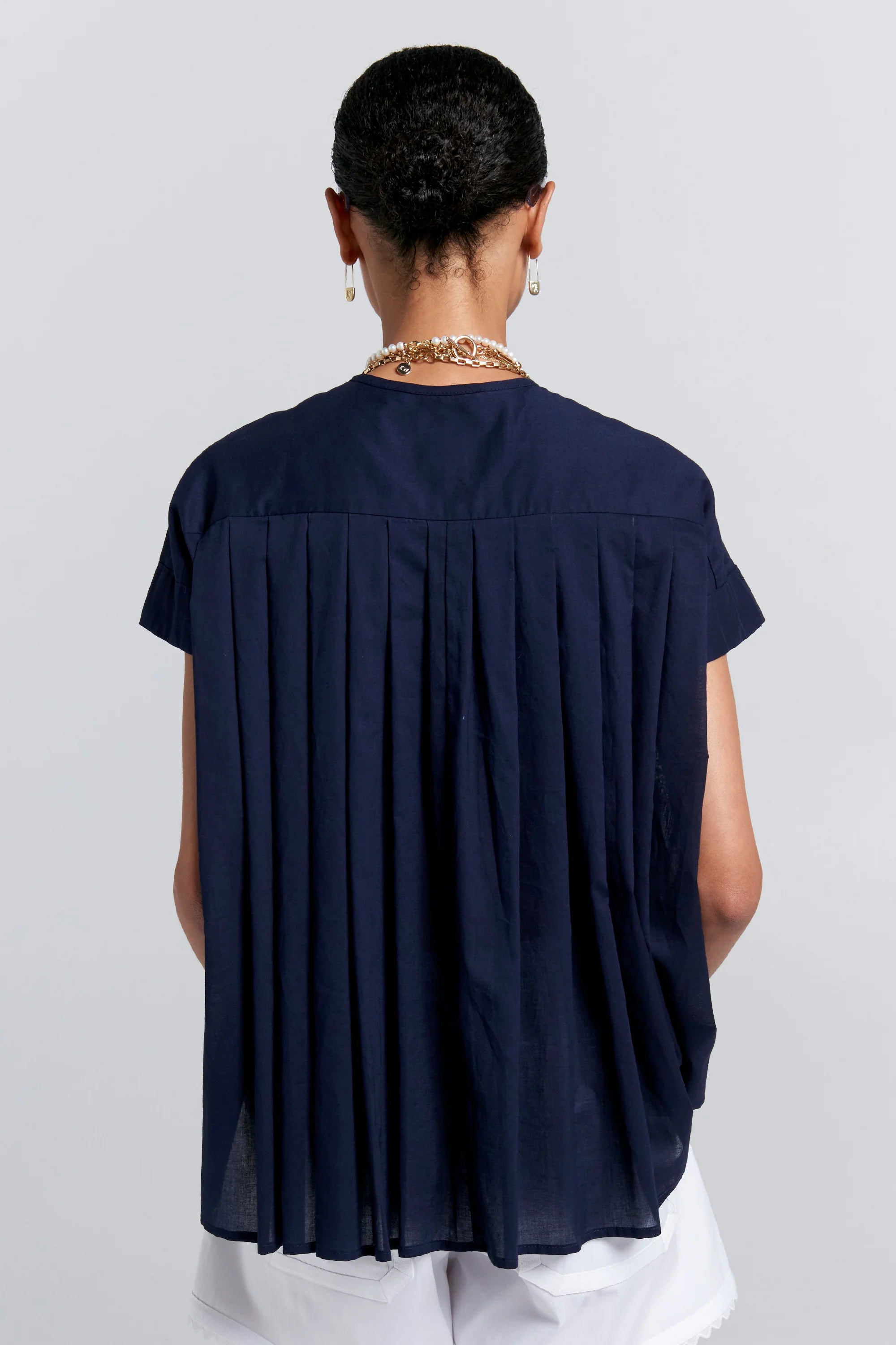 Karen Walker Furrow Sleeveless Shirt // Navy