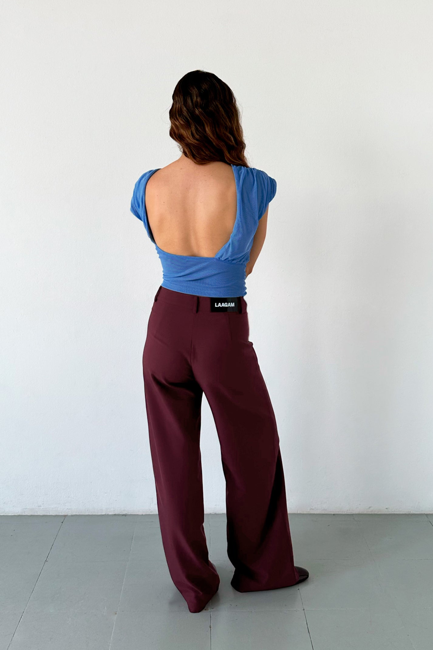 Laagam Gemini Draped Top // Blue