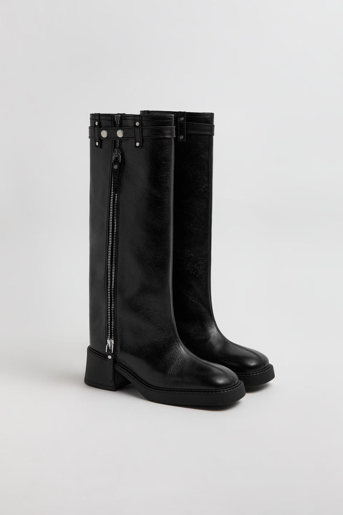 Miista Izolda Zipper Tall Boots // Black