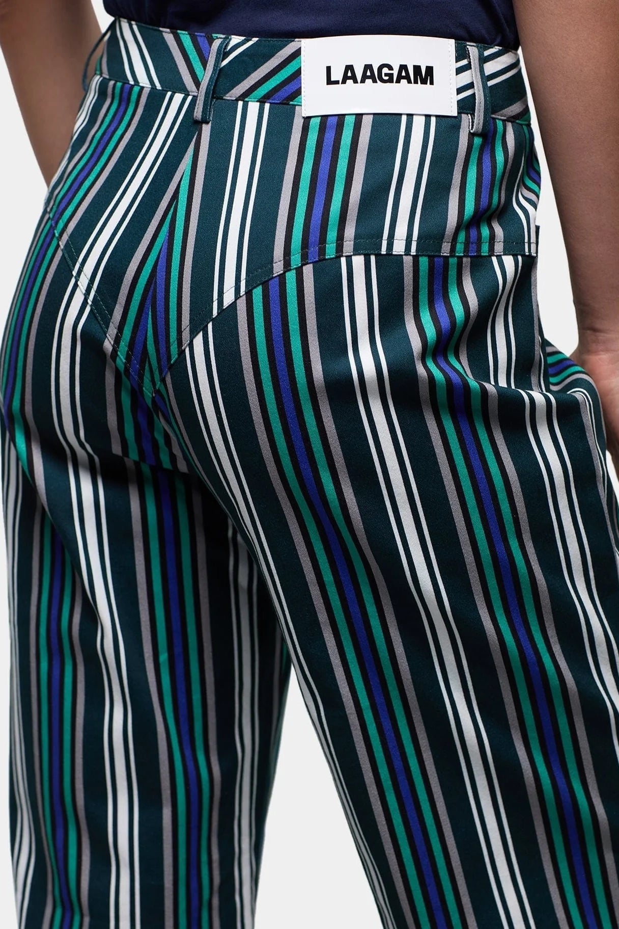 Laagam Leroy Twill Pants // Teal Striped