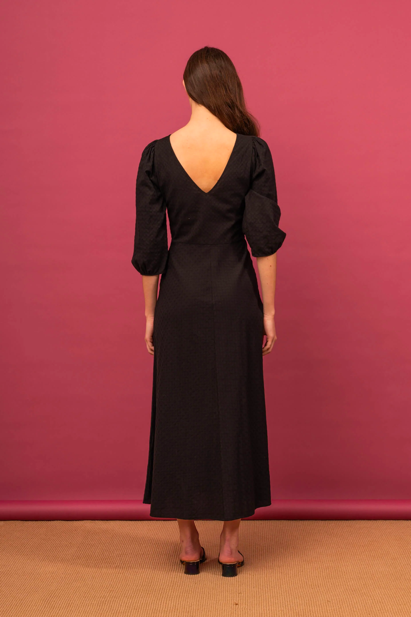 Penny Sage Robin Dress // Black Textured Check