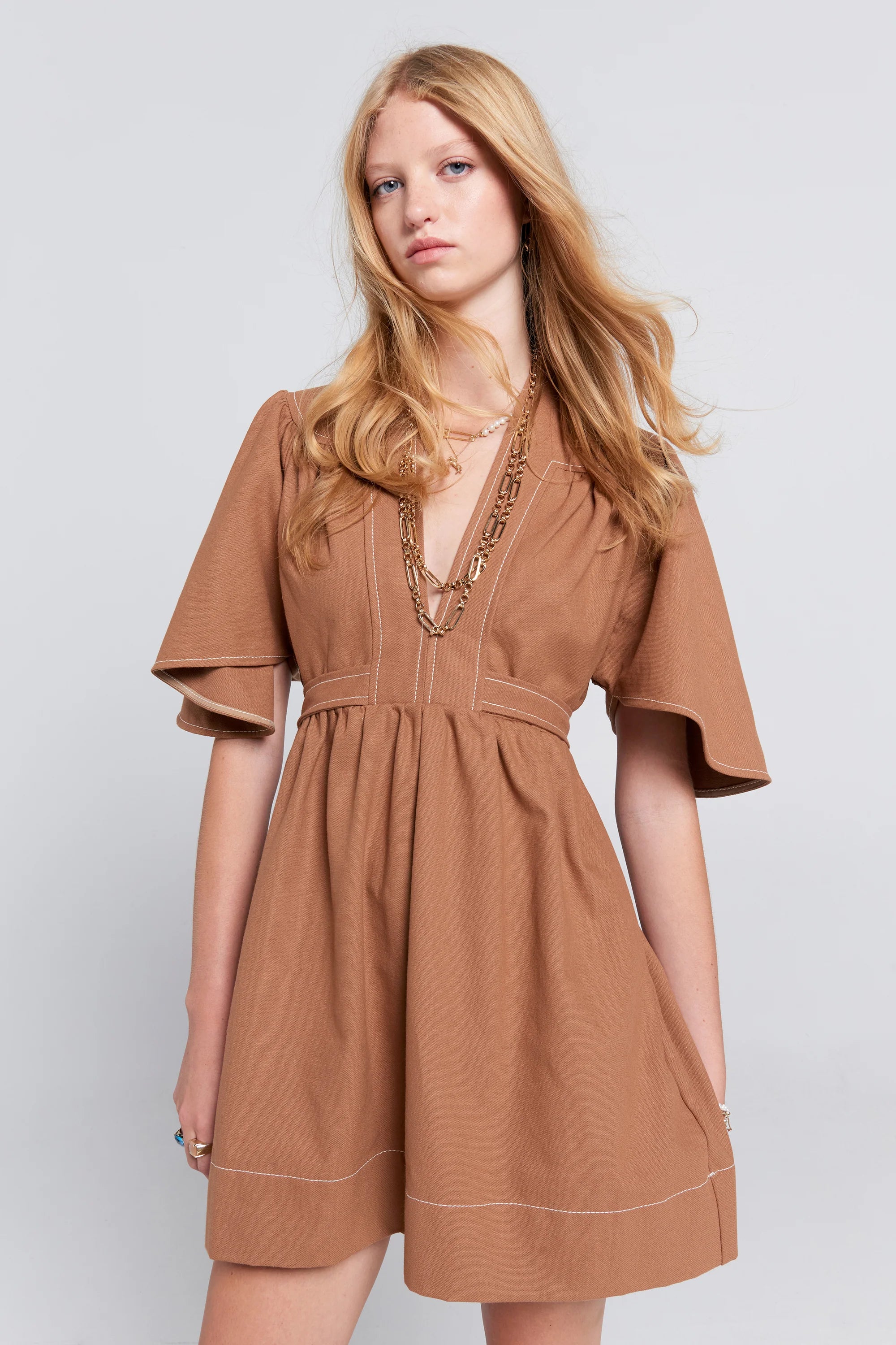 Karen Walker Mini Jamboree Dress // Mocha