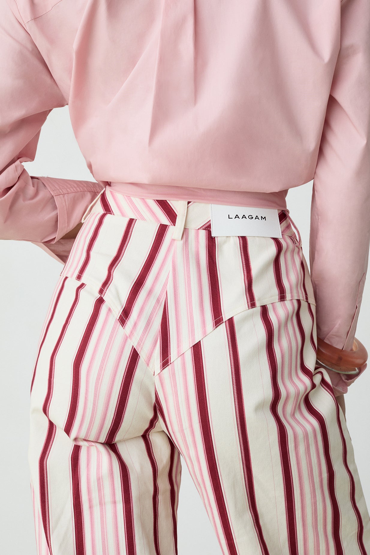 Laagam Leroy Twill Pants // Pink Striped