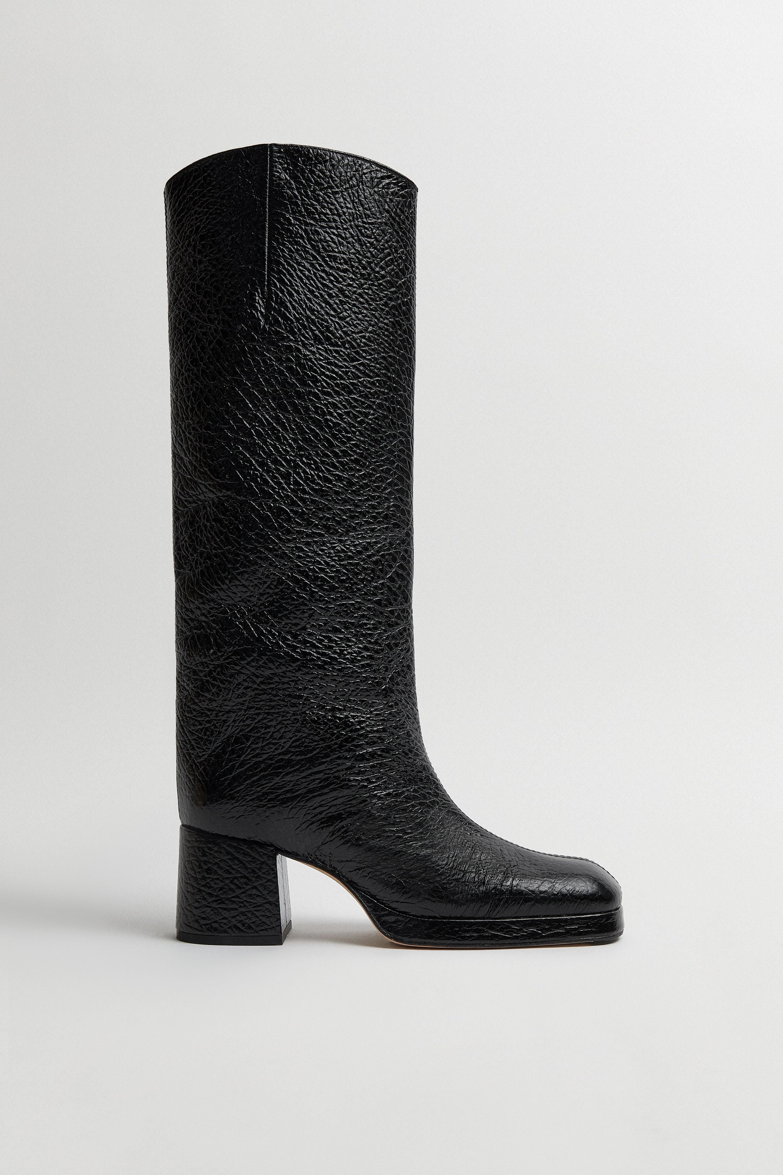 Miista Tundra Grain Tall Boots // Black