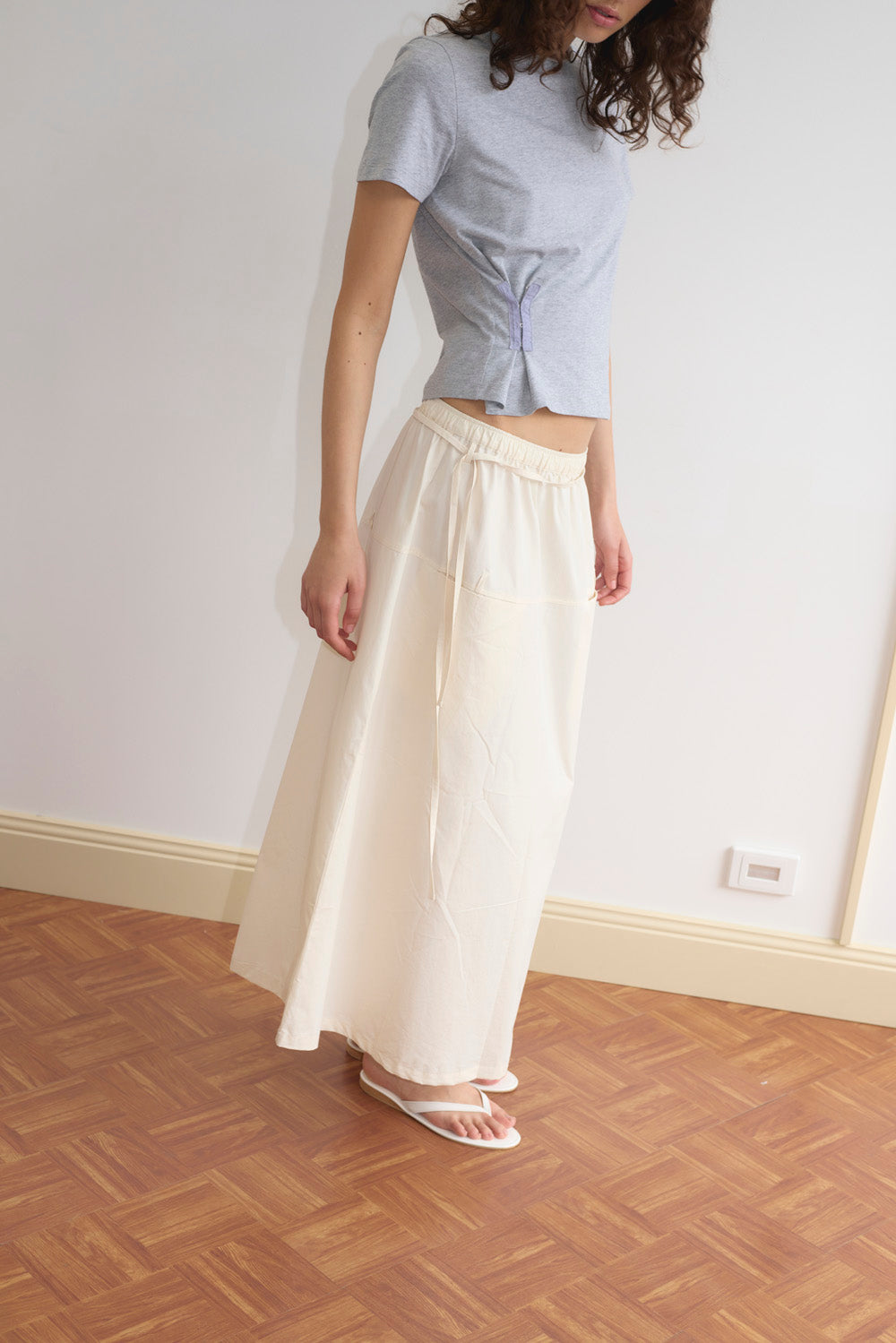 Deiji Studios Loop Pocket Skirt // Off White
