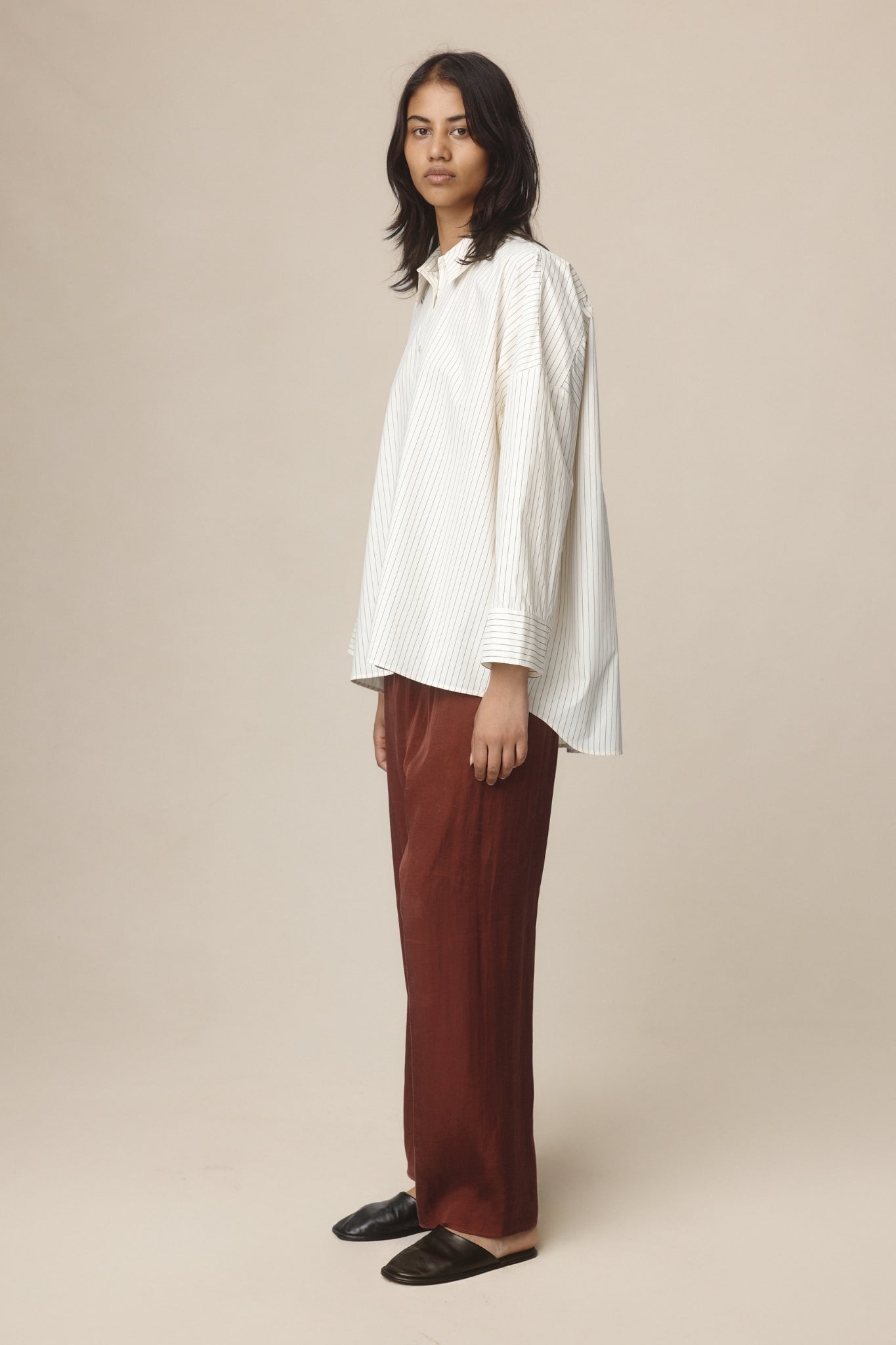 Marle Edie Shirt // Ivory / Black Stripe