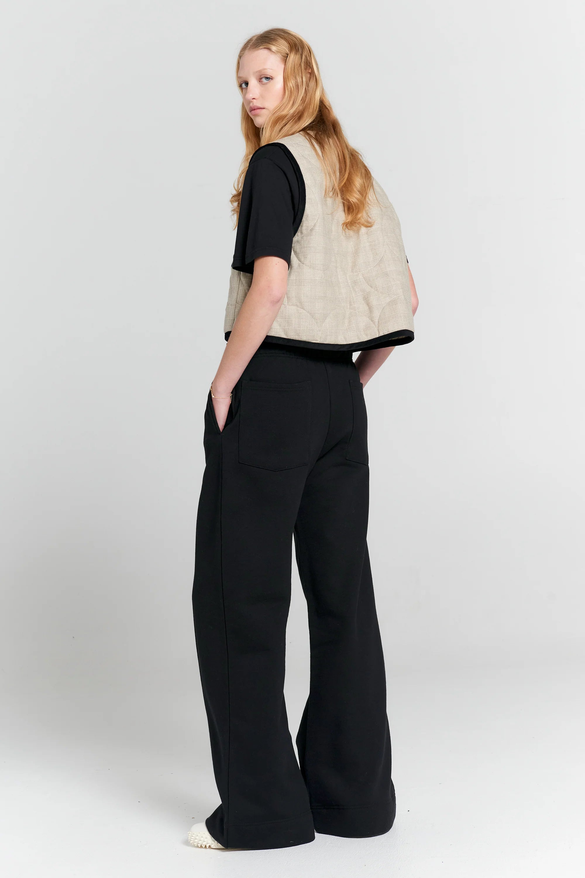 Karen Walker Pin Tuck Track Pants // Black