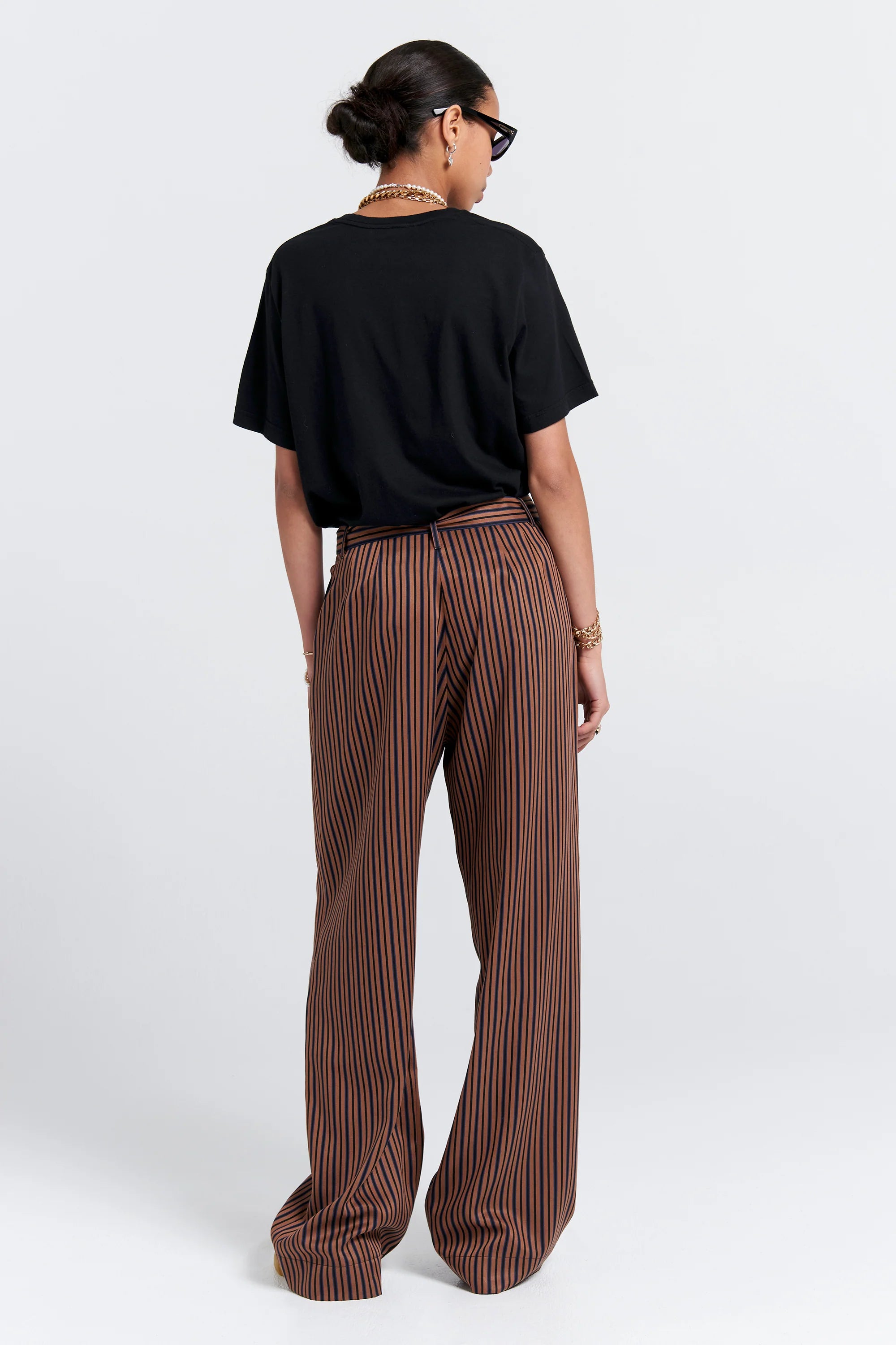 Karen Walker Avenue Pants // Brown Multi Stripe