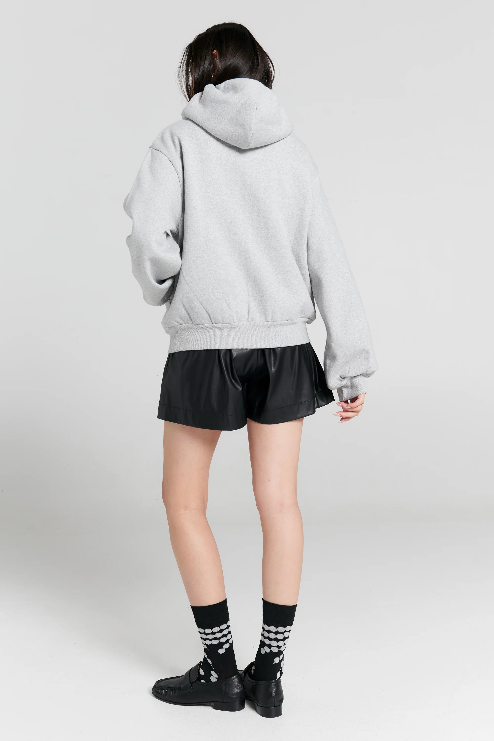Karen Walker Runaway Girl Cropped Oversized Hoodie // Grey