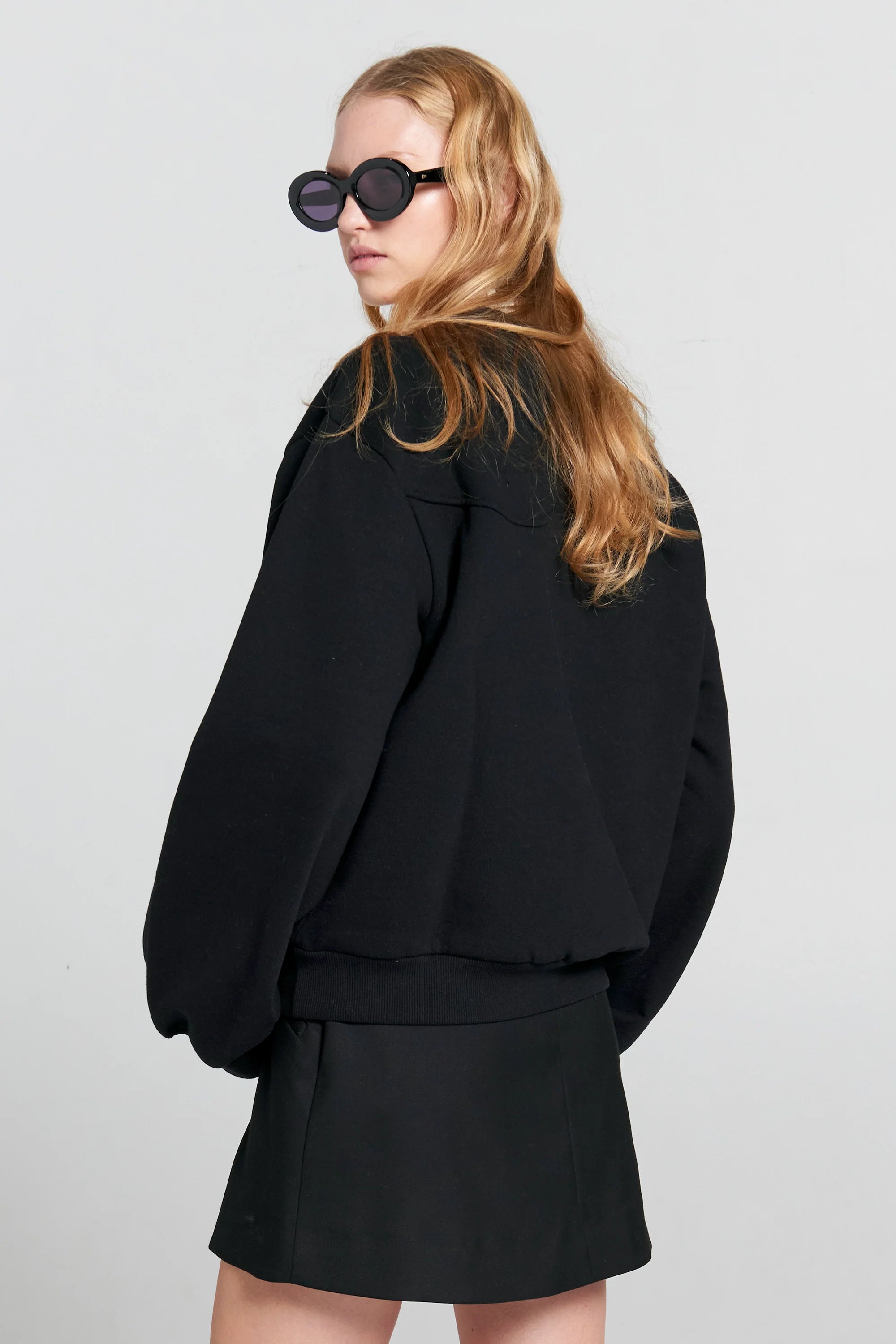 Karen Walker Broken Pearls Crewneck Sweatshirt // Black