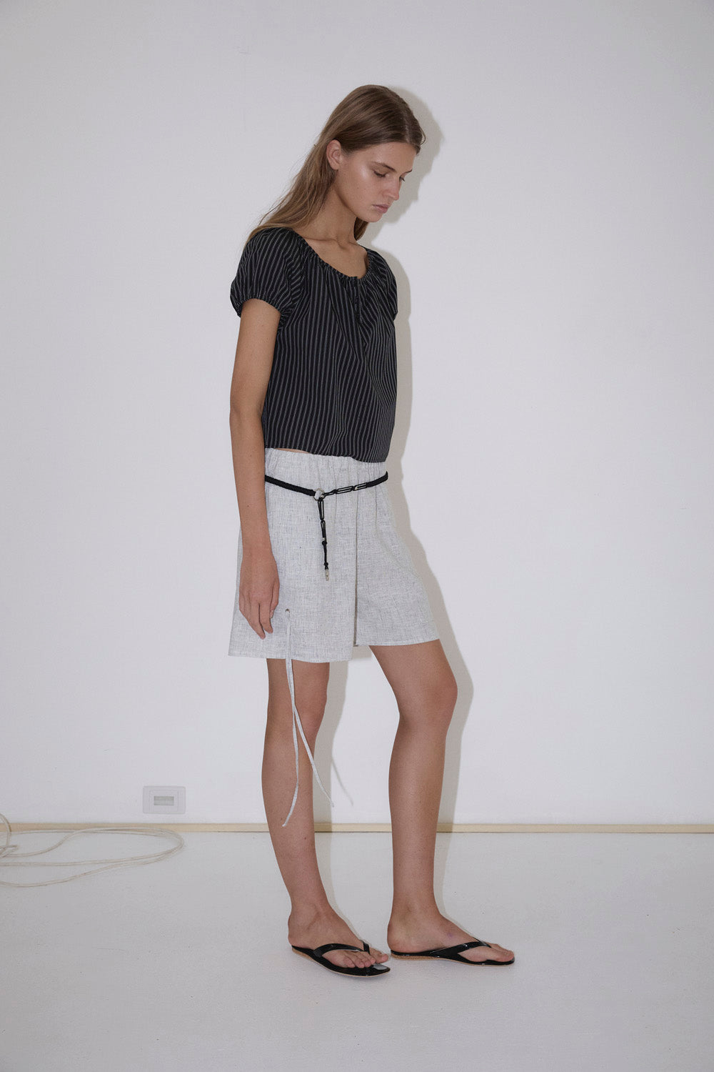Deiji Studios Poplin Tee // Mono Stripe