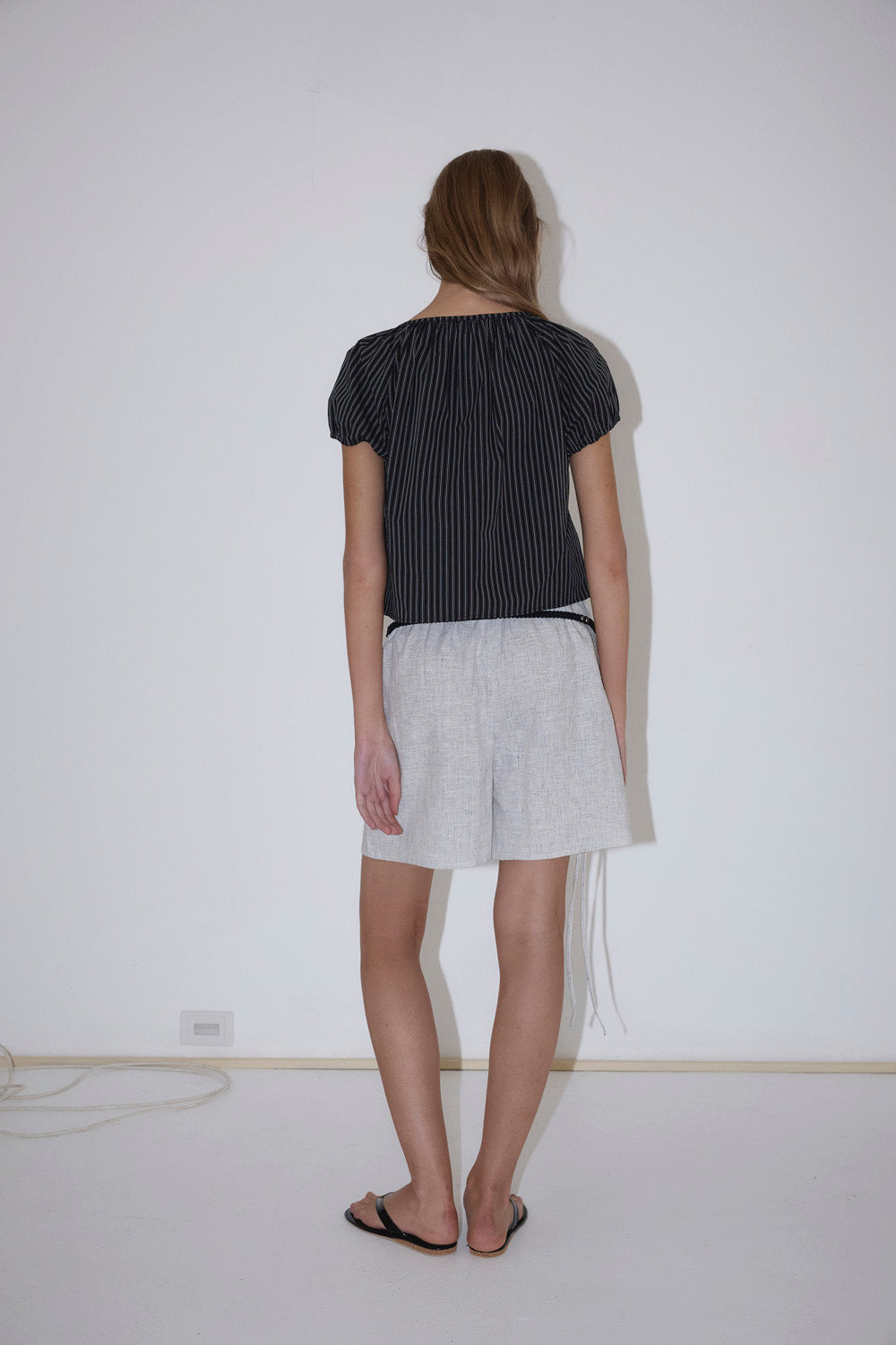 Deiji Studios Poplin Tee // Mono Stripe