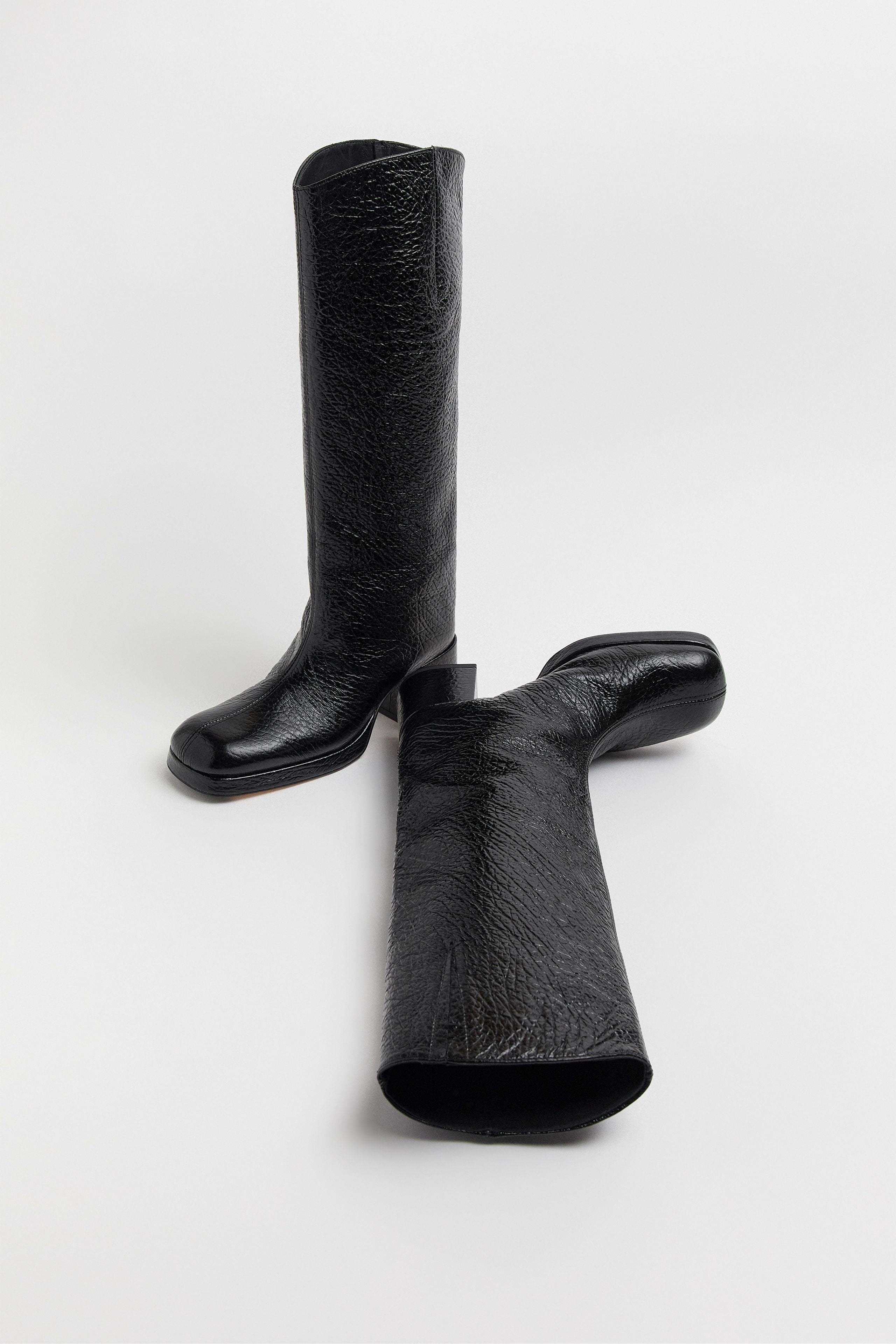 Miista Tundra Grain Tall Boots // Black