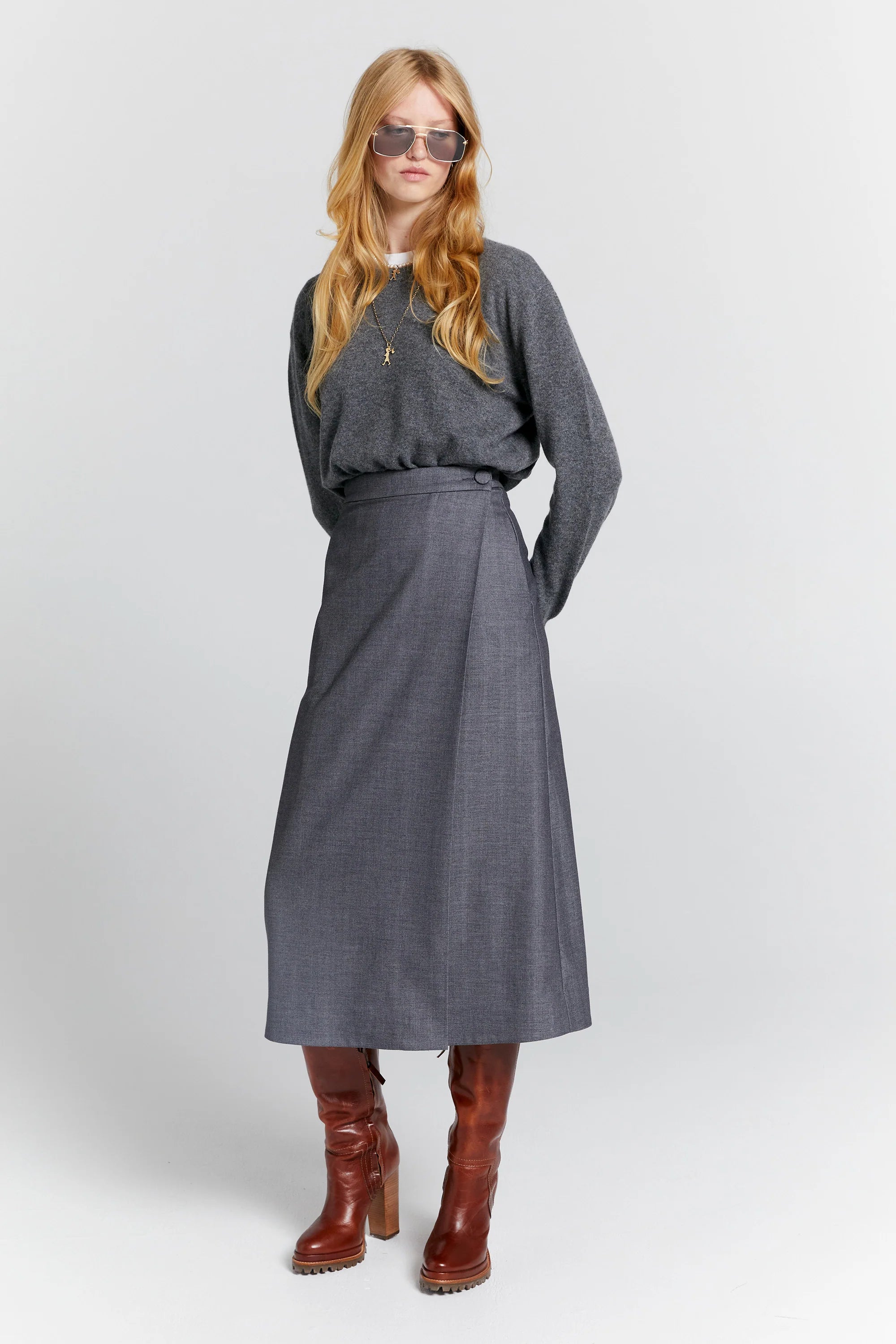 Karen Walker Classic Cashmere Sweater // Charcoal