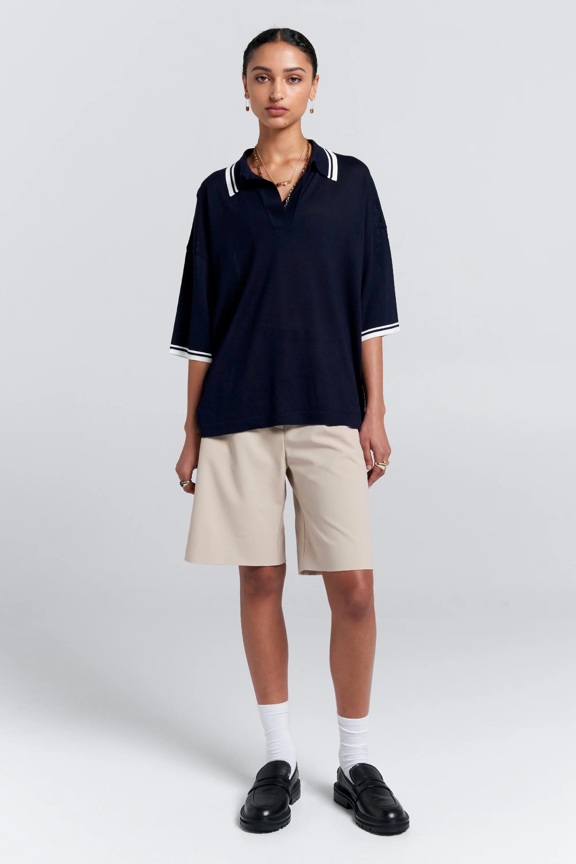 Karen Walker Relax Knit Polo // Navy