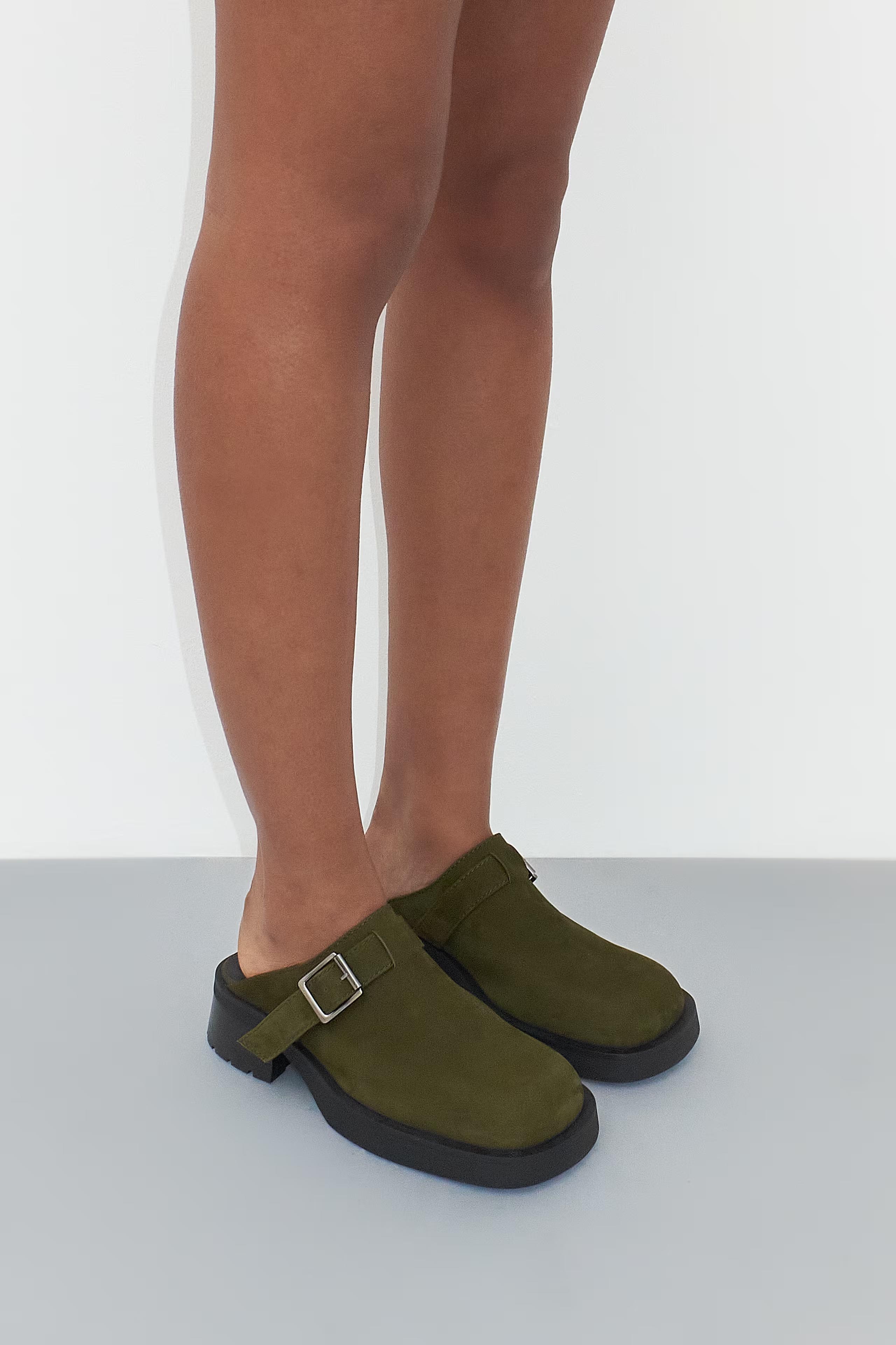 Miista Aroa Suede Mules // Khaki