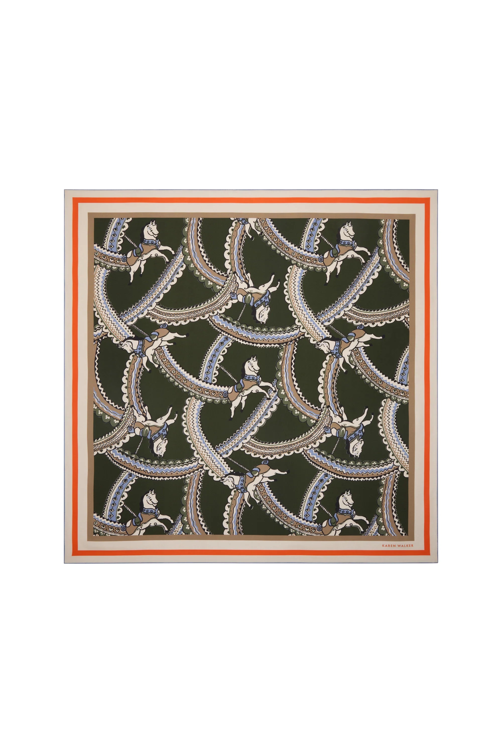 Karen Walker Carousel Classic Silk Scarf // Olive
