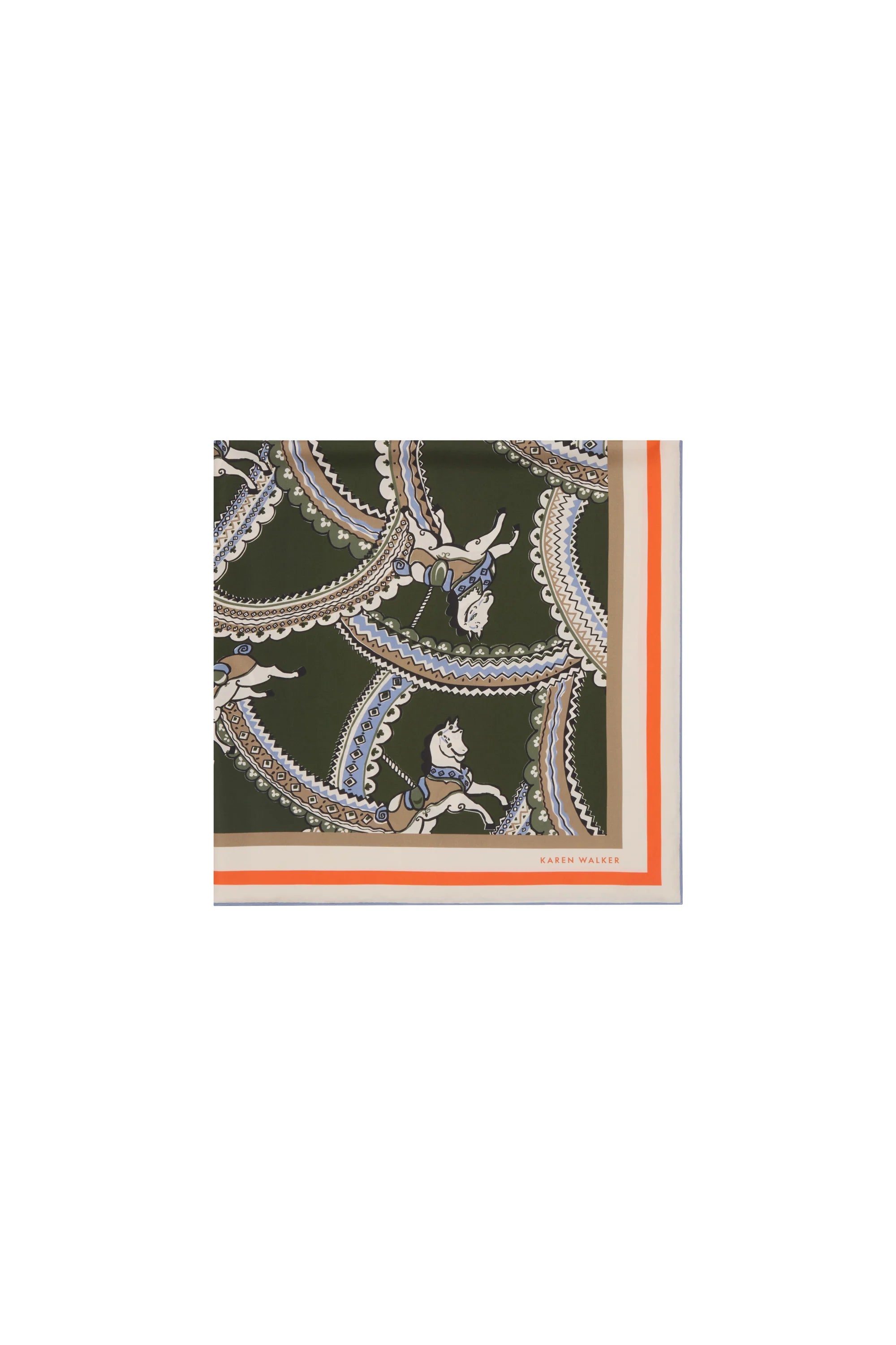 Karen Walker Carousel Classic Silk Scarf // Olive