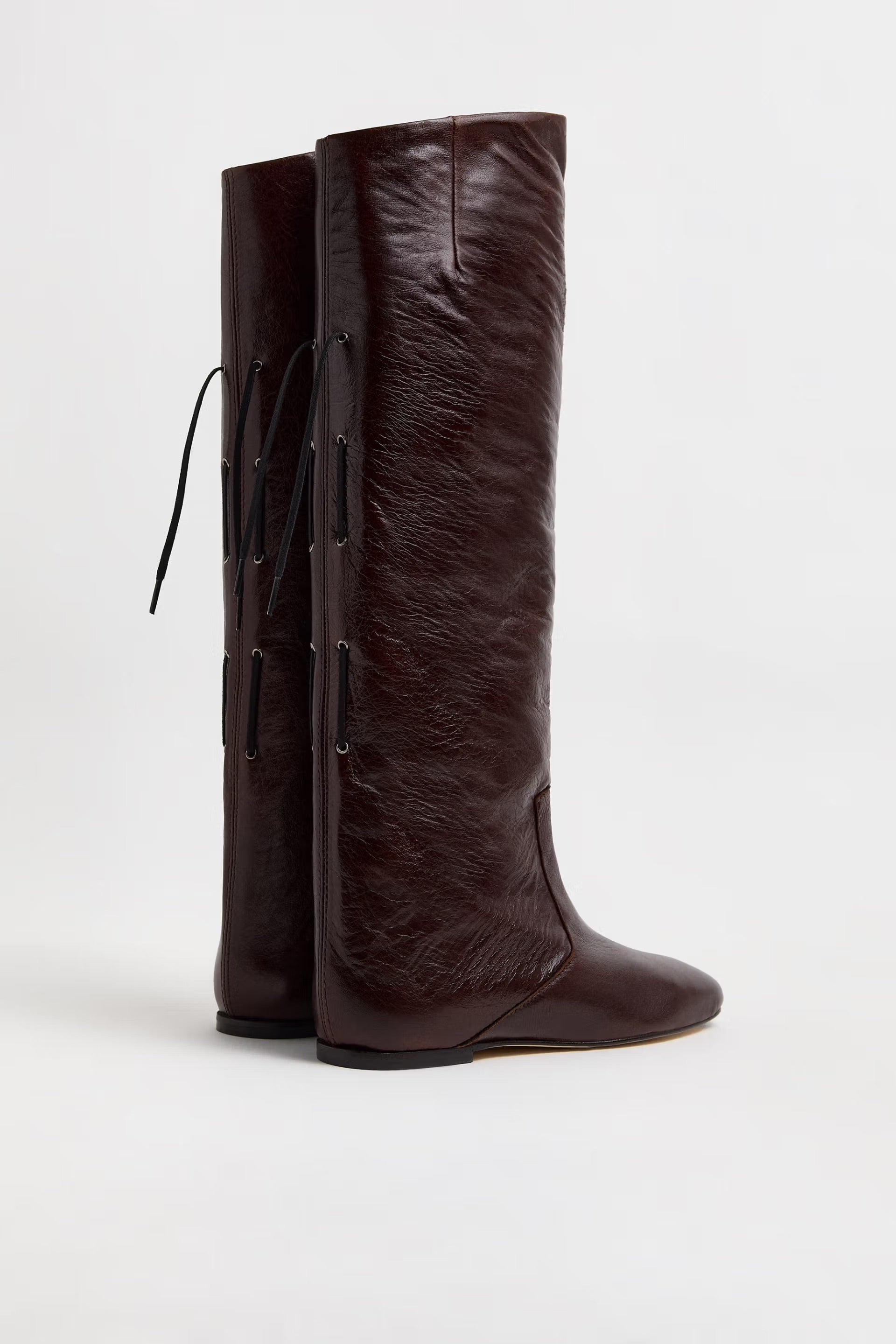 Miista Karola Tall Boots // Crinkle Dark Brown