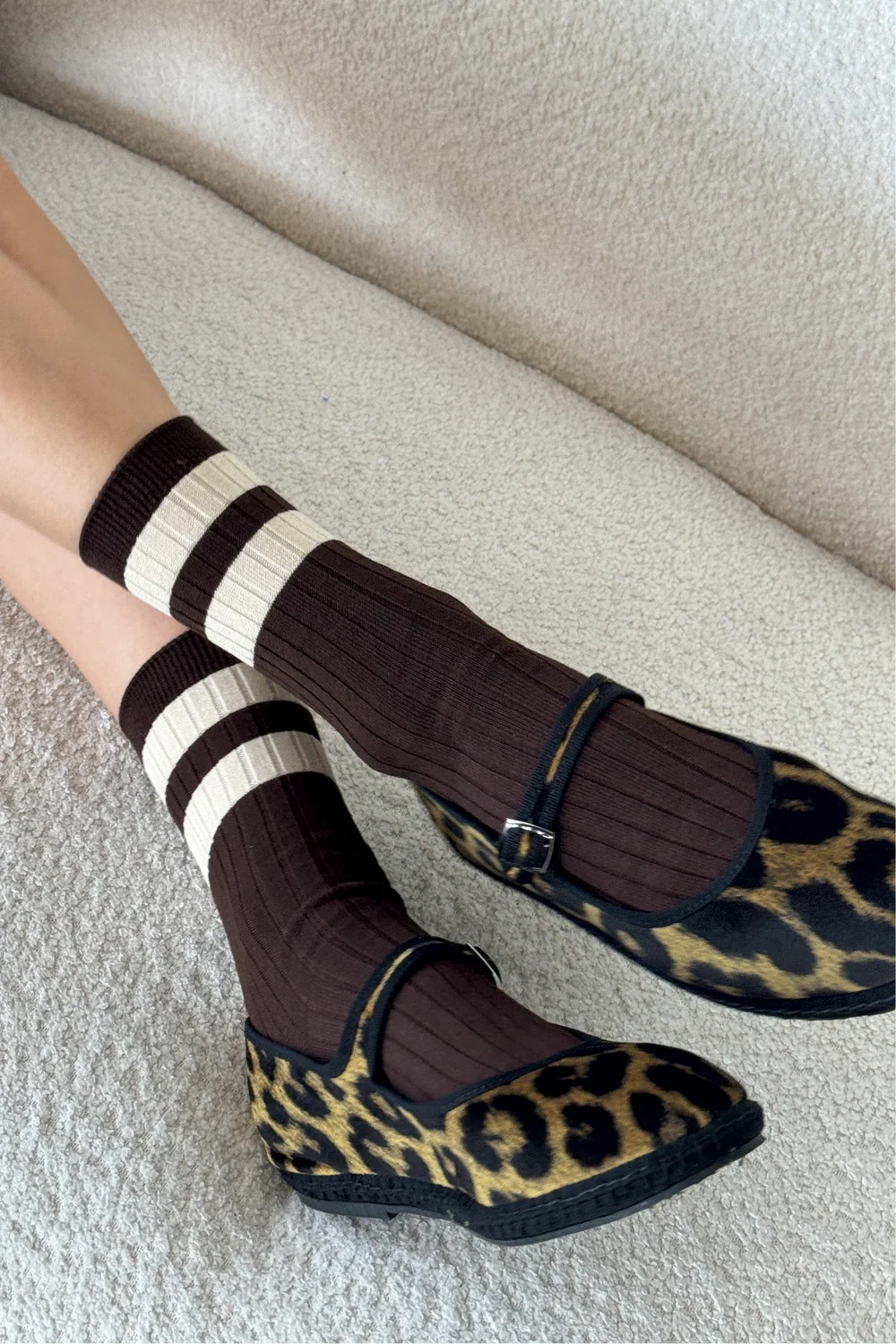 Le Bon Shoppe Her Varsity Socks // Espresso