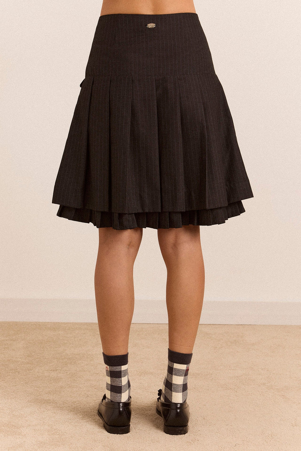 Damson Madder Savannah Double Layered Skirt // Pinstripe
