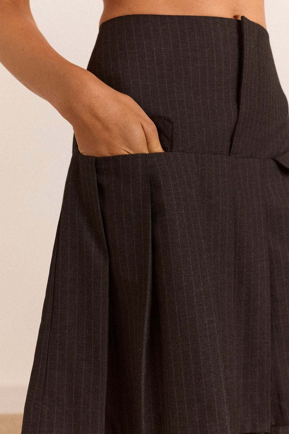 Damson Madder Savannah Double Layered Skirt // Pinstripe