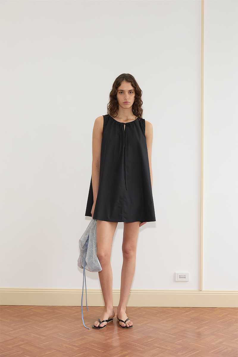 Deiji Studios Drawcord Dress // Black