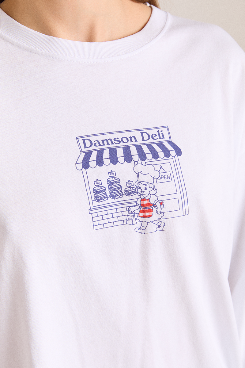 Damson Madder Deli L/S Tee // White