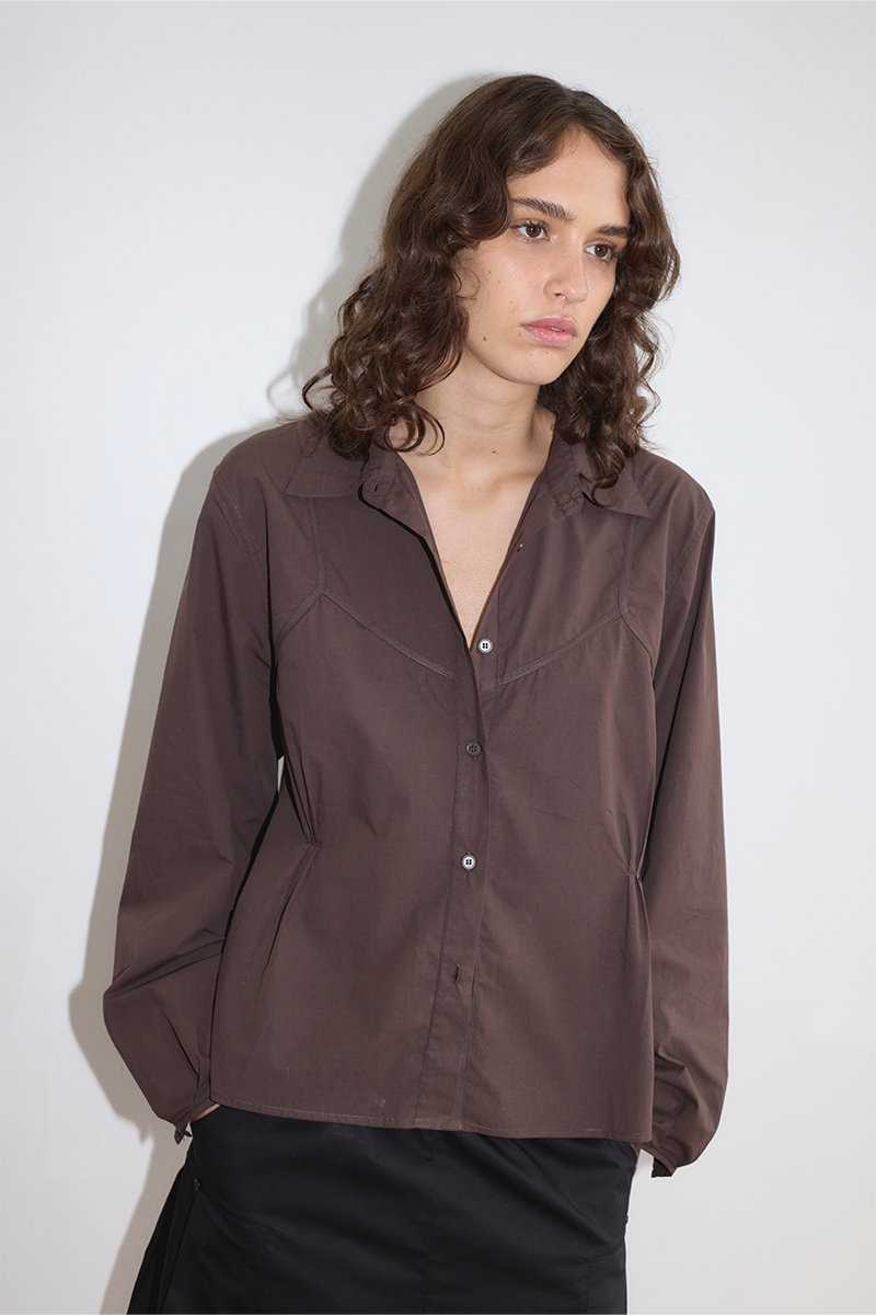 Deiji Studios Cami Overshirt Shirt // Sepia