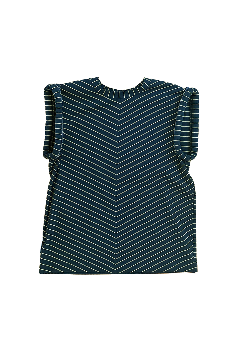 Verner Puff Tank // Blk w gold stripe