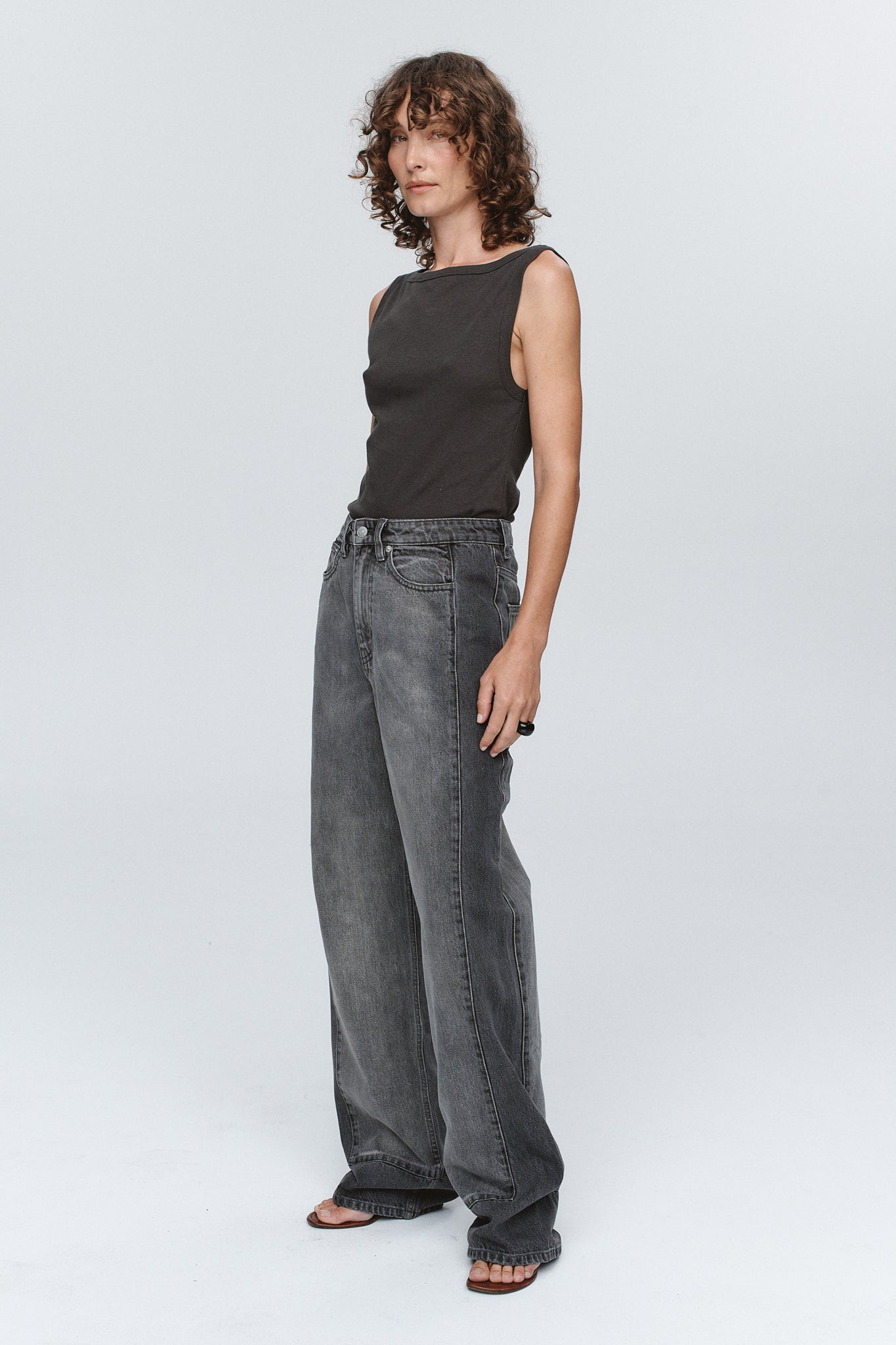 Marle Border Jean // Stone