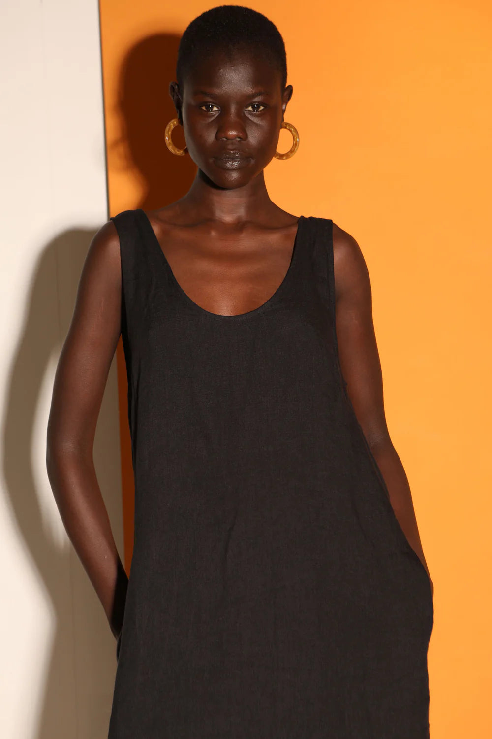 L.F. Markey Basic Linen Shift Dress // Cobalt
